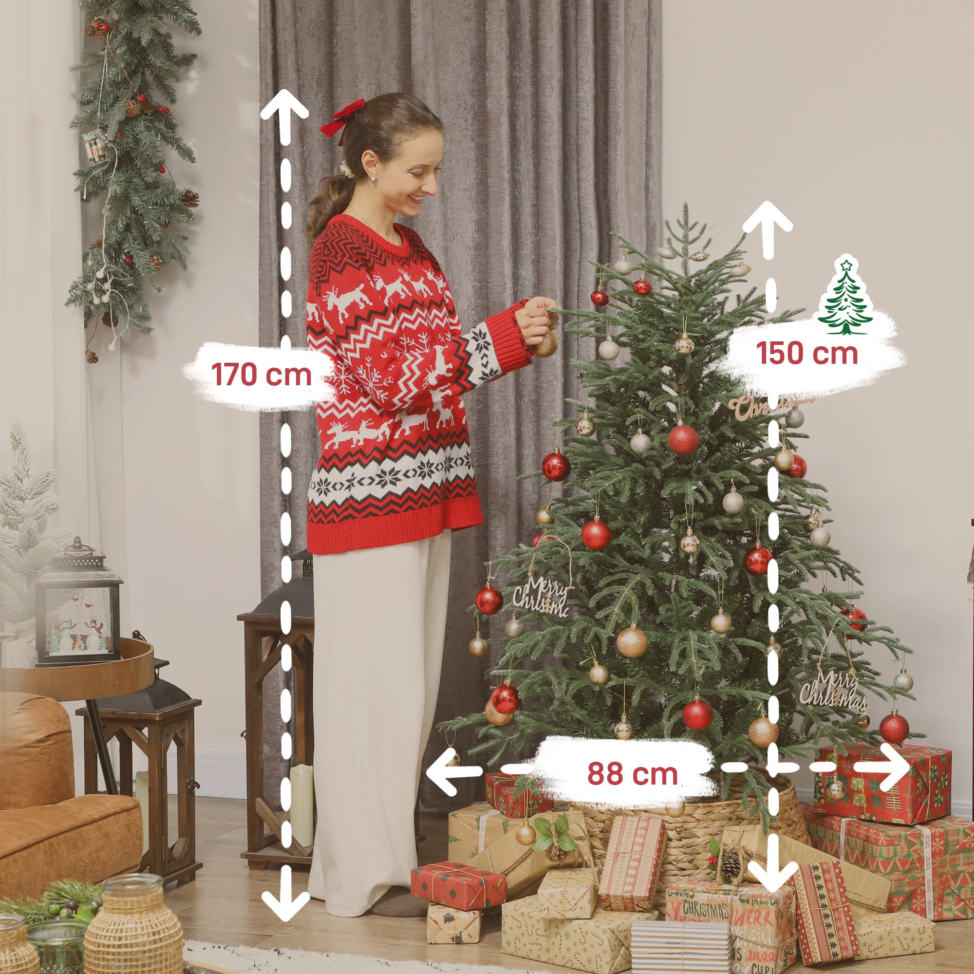 5ft Full Spruce Christmas Tree Artificial -  1375 Tips - Image 3