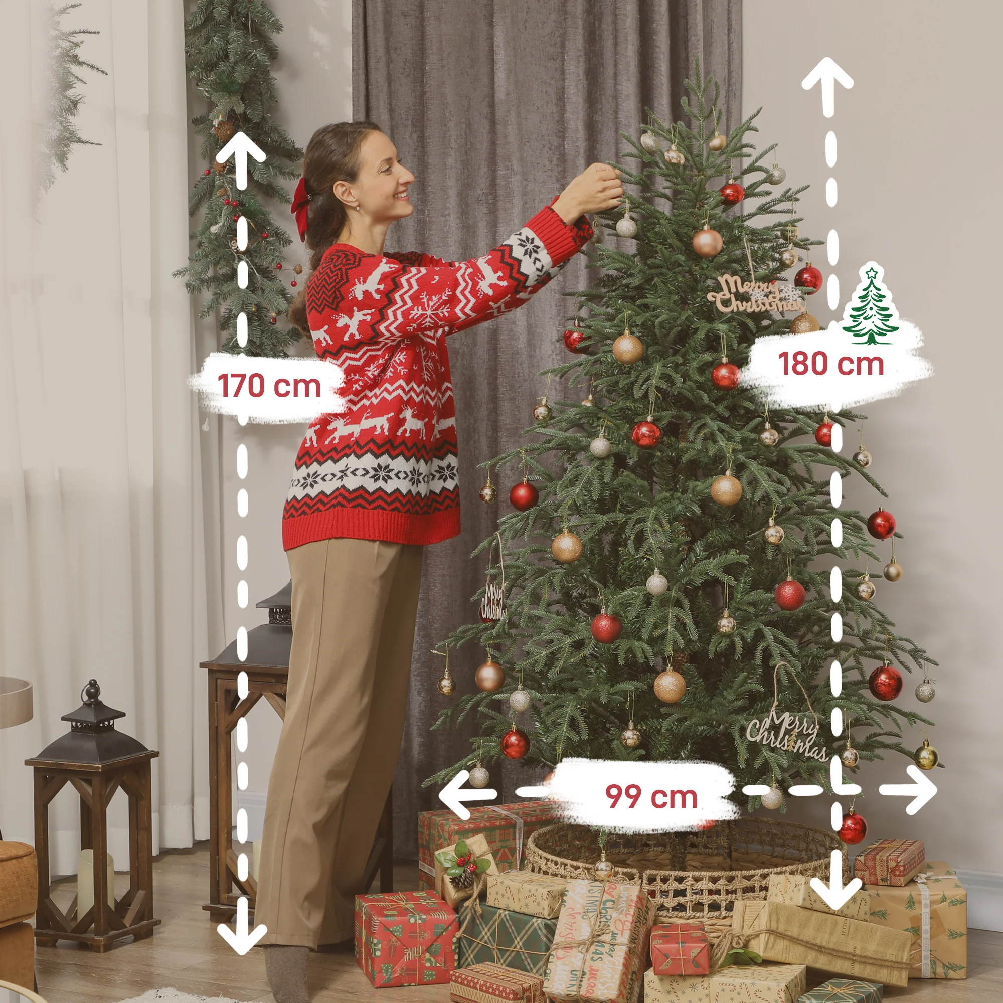 6ft Full Spruce Christmas Tree Artificial -  1814 Tips - Image 3