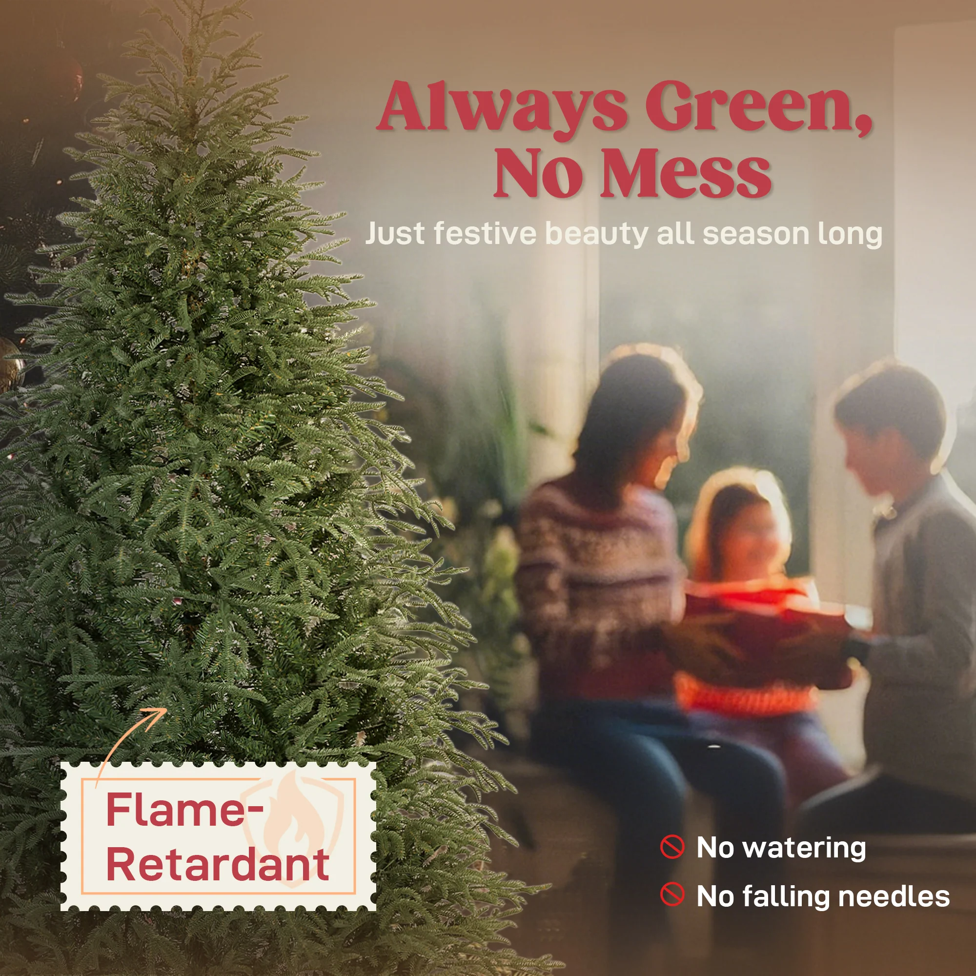 7ft Full Spruce Christmas Tree Artificial -  2942 Tips - Image 4