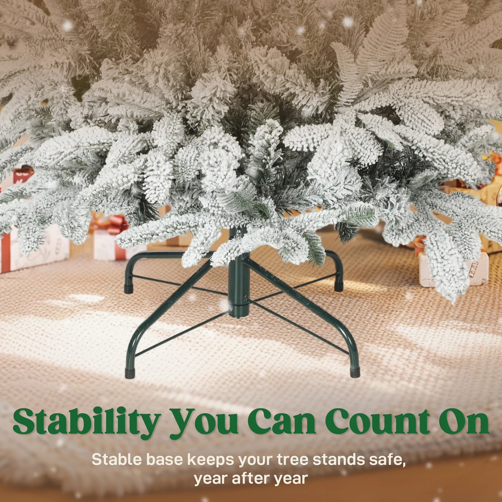 6ft Christmas Tree Artificial - White Frosted Green  1182 Tips - Image 7