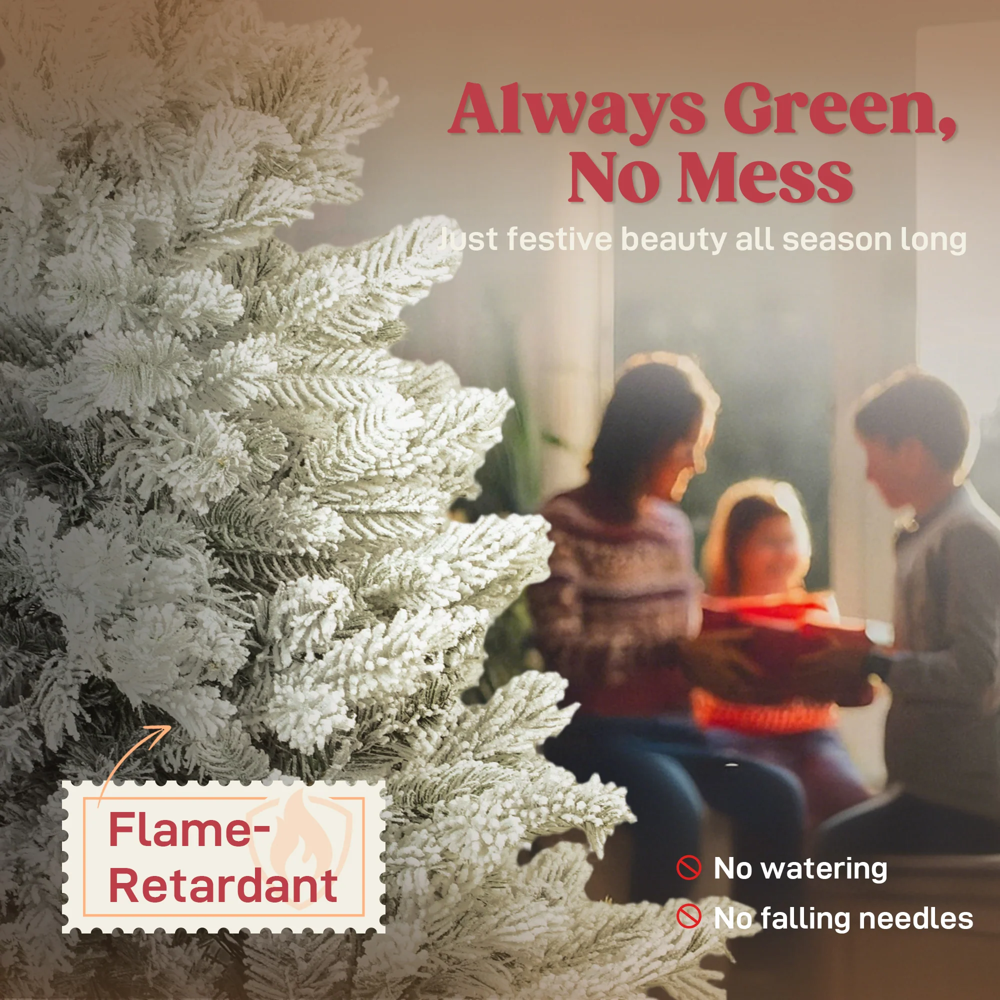 5ft Christmas Tree Artificial - White Frosted Green  936 Tips - Image 4