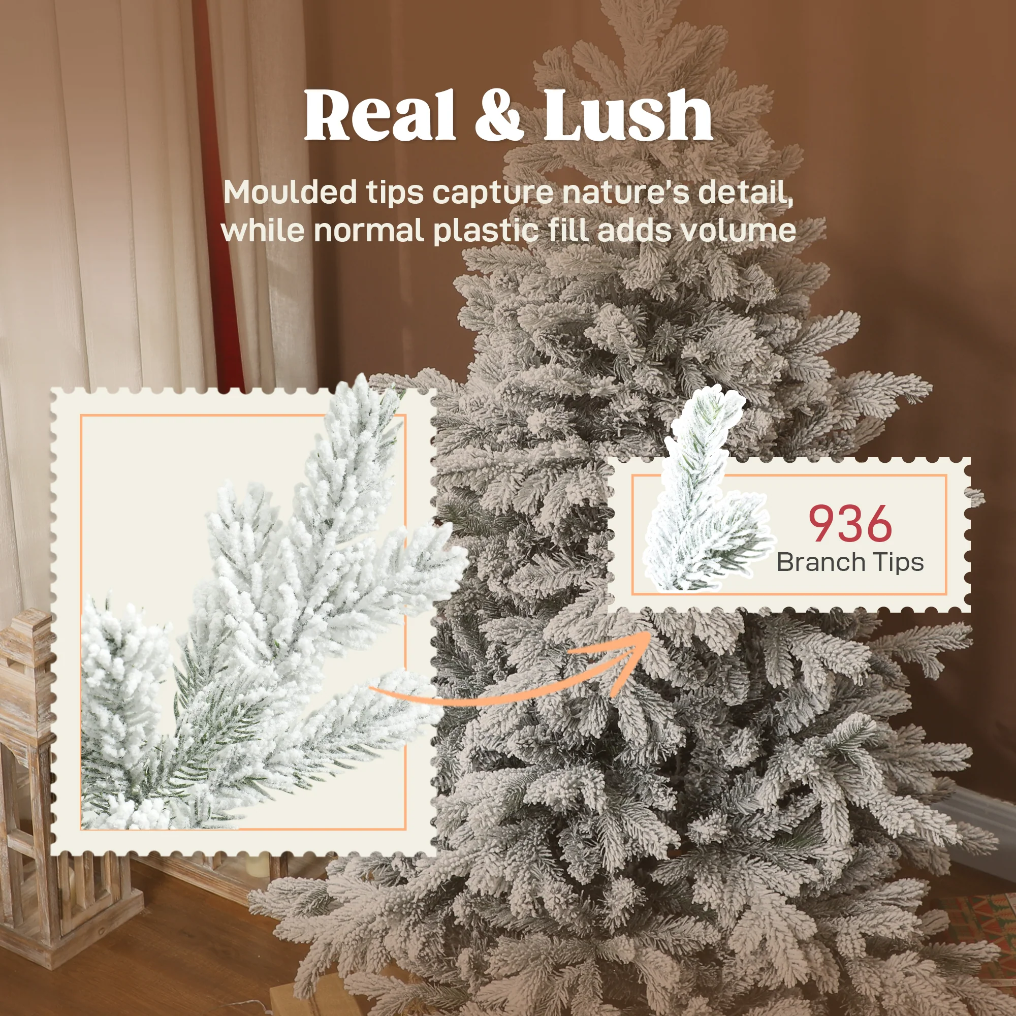 5ft Christmas Tree Artificial - White Frosted Green  936 Tips - Image 5