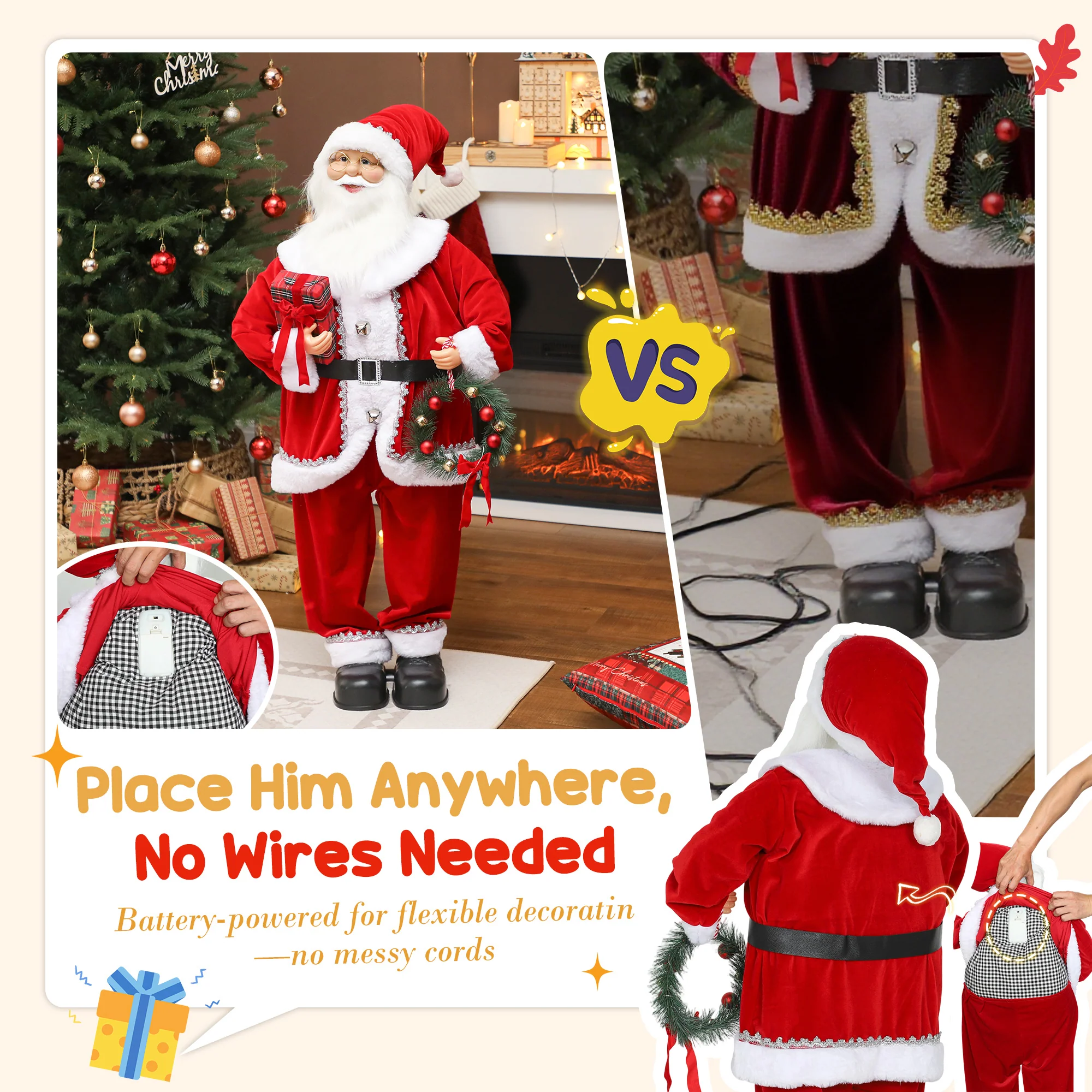 Santa Christmas Decoration - 120cm - Image 7