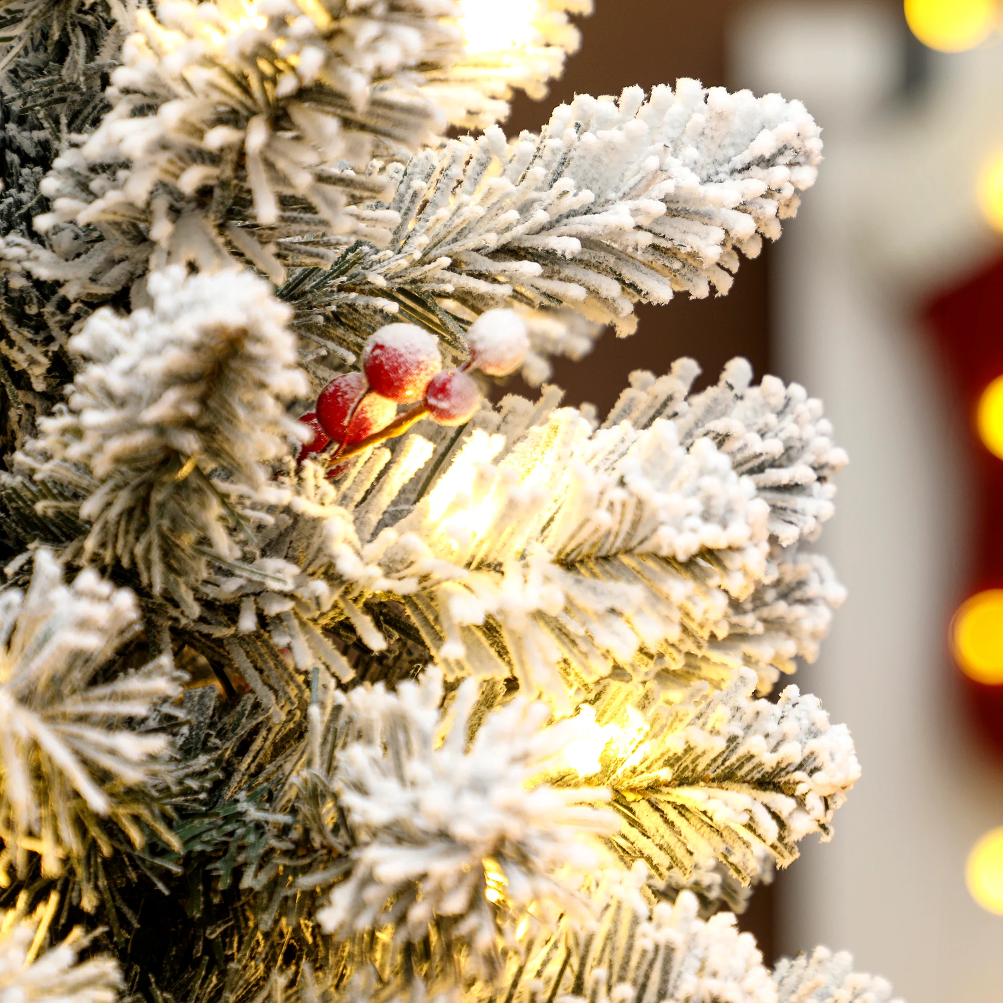 2ft Prelit Christmas Tree Artificial - White Frosted Green Ornament Warm White 72 Tips - Image 8