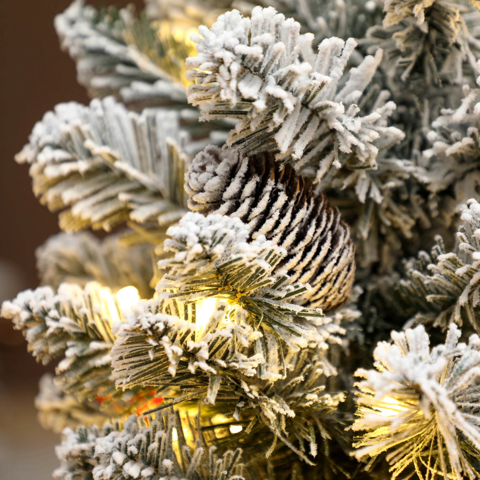 2ft Prelit Christmas Tree Artificial - White Frosted Green Ornament Warm White 72 Tips - Image 9