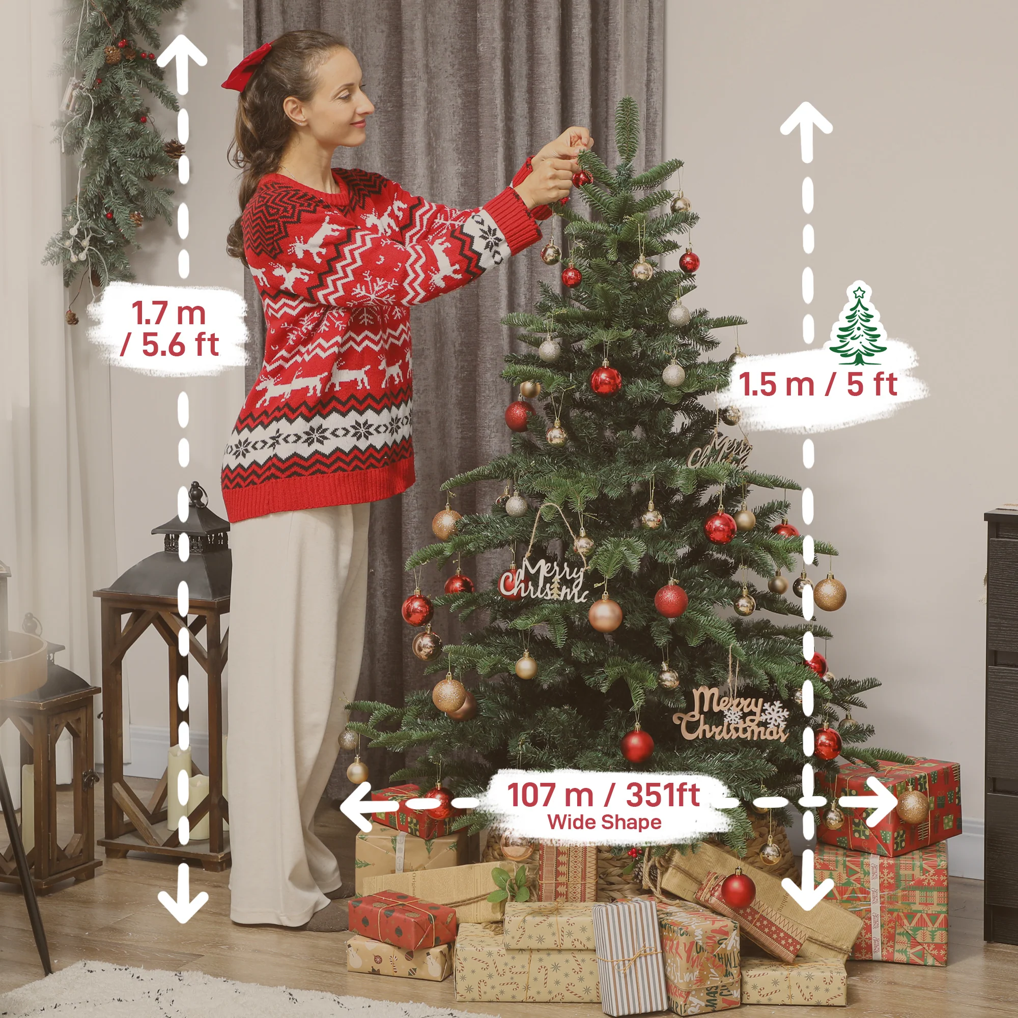 5ft Christmas Tree Artificial -  772 Tips - Image 3