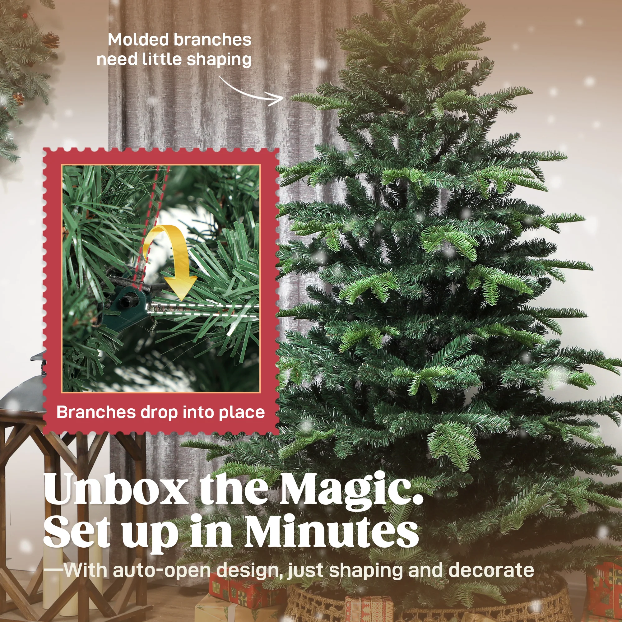 6ft Christmas Tree Artificial -  1062 Tips - Image 6