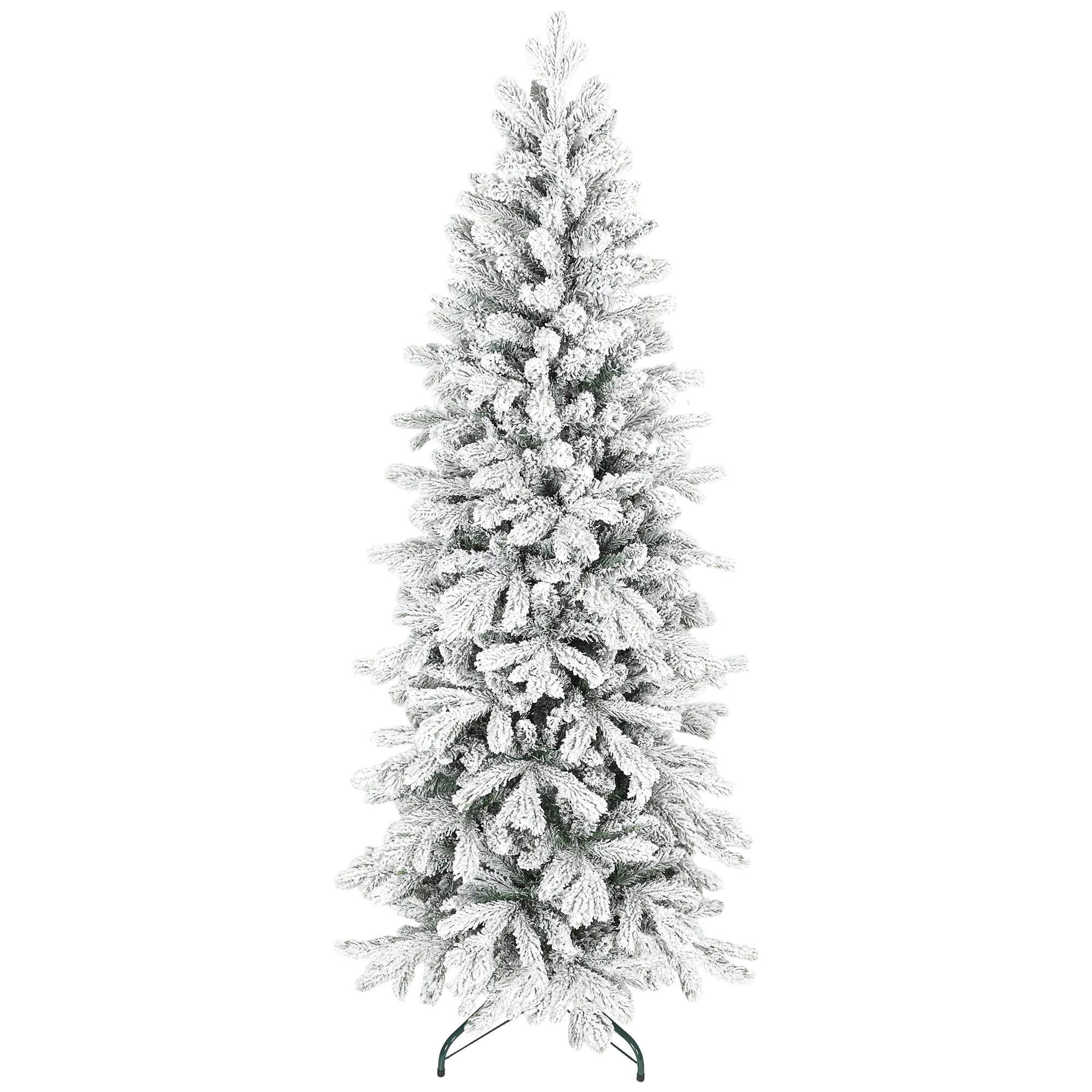6ft Slim Christmas Tree Artificial - White Frosted Green  756 Tips - Image 10