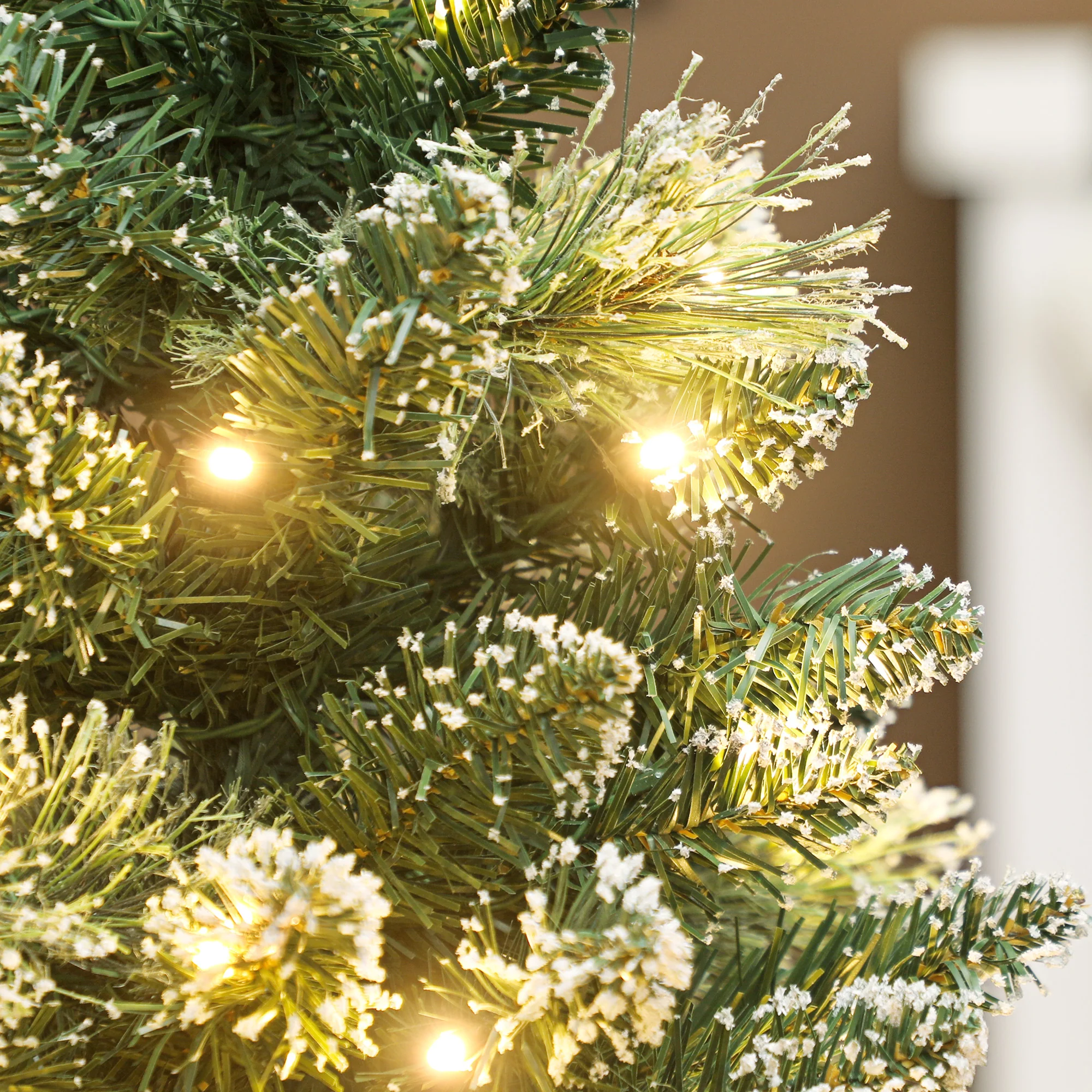 2ft Prelit Christmas Tree Artificial - White Frosted Green Ornament Warm White 64 Tips - Image 8