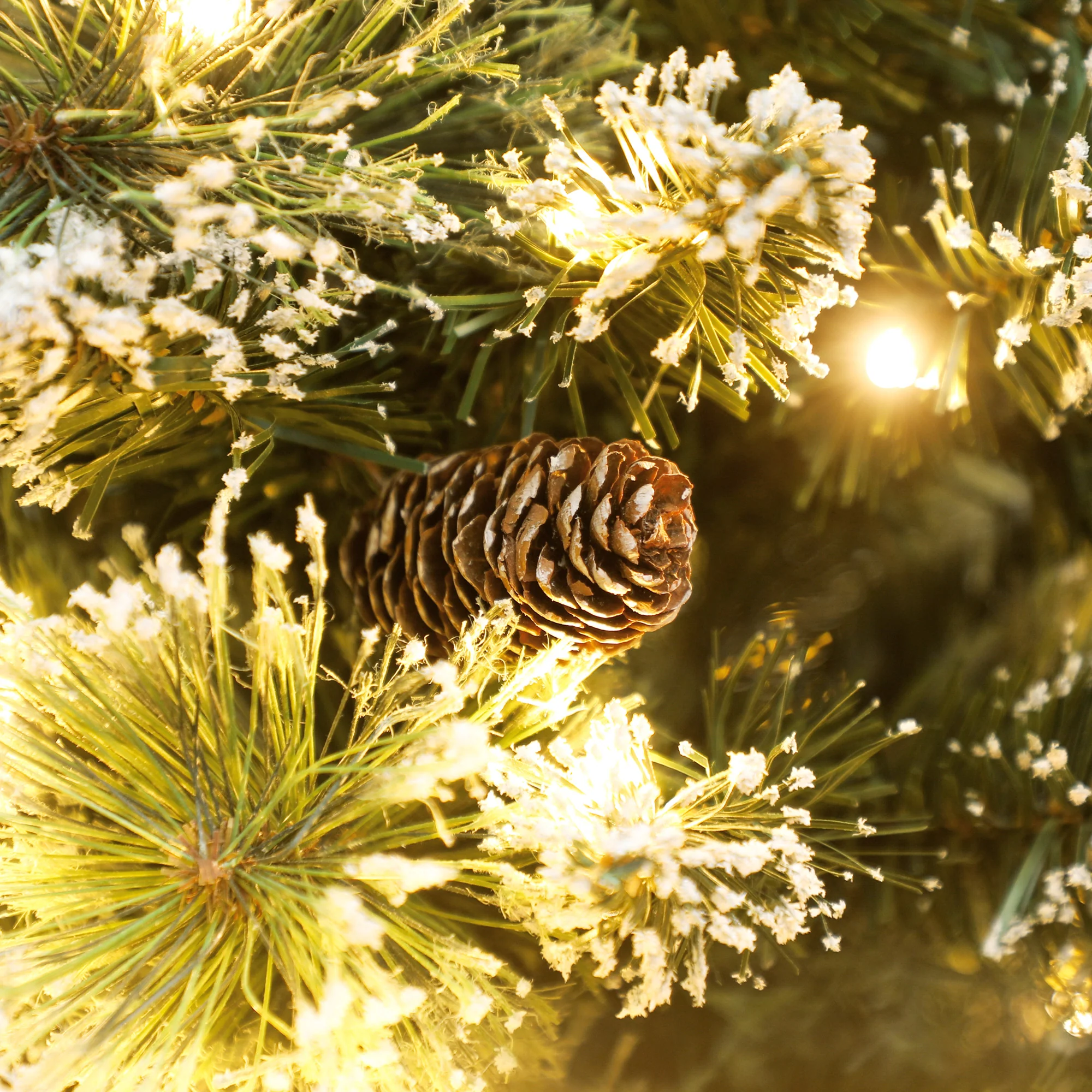 2ft Prelit Christmas Tree Artificial - White Frosted Green Ornament Warm White 64 Tips - Image 9