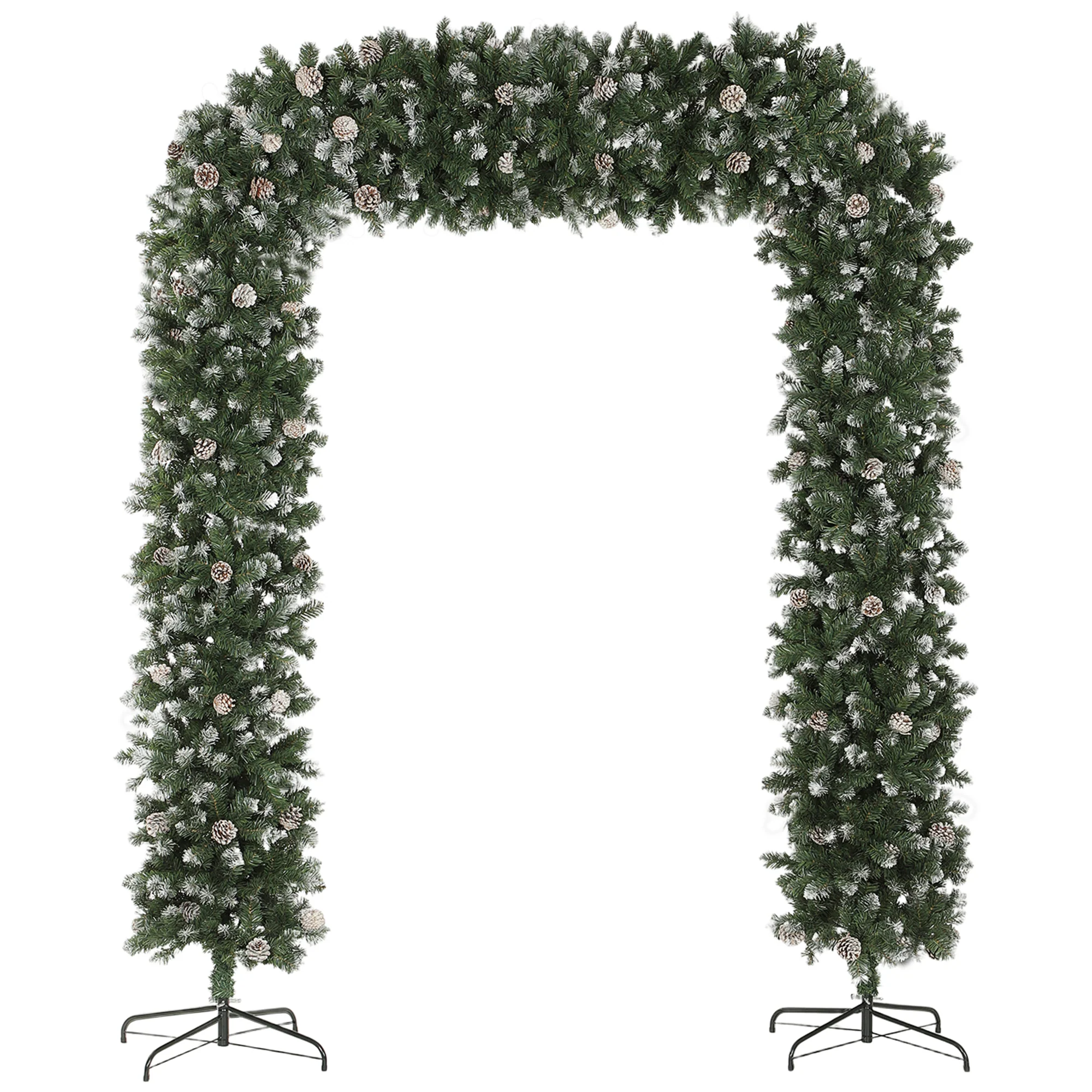 8ft Pinecone Christmas Tree Arch Artificial - White Frosted Green  1800 Tips - Image 10