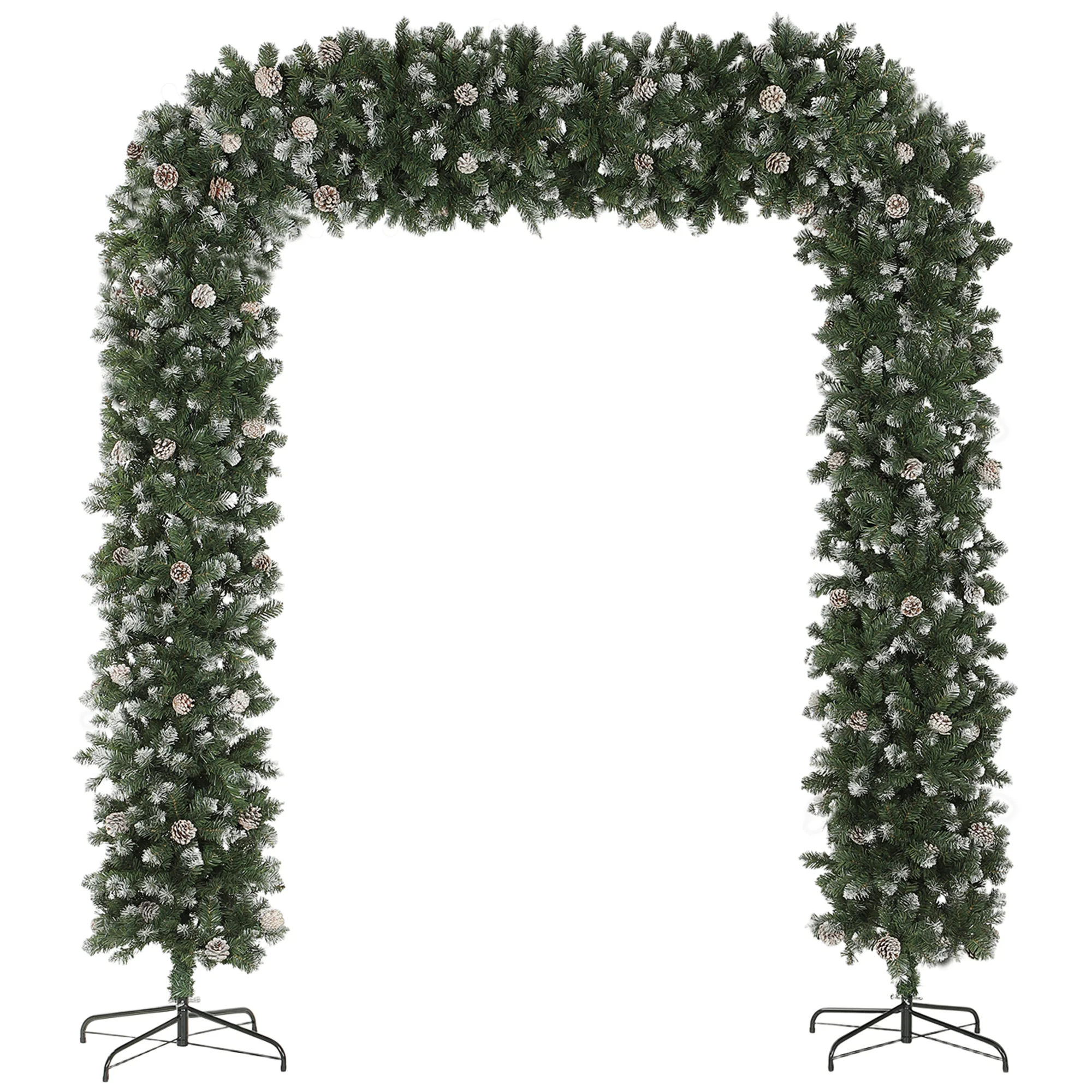 8ft Pinecone Christmas Tree Arch Artificial - White Frosted Green  2100 Tips - Image 10