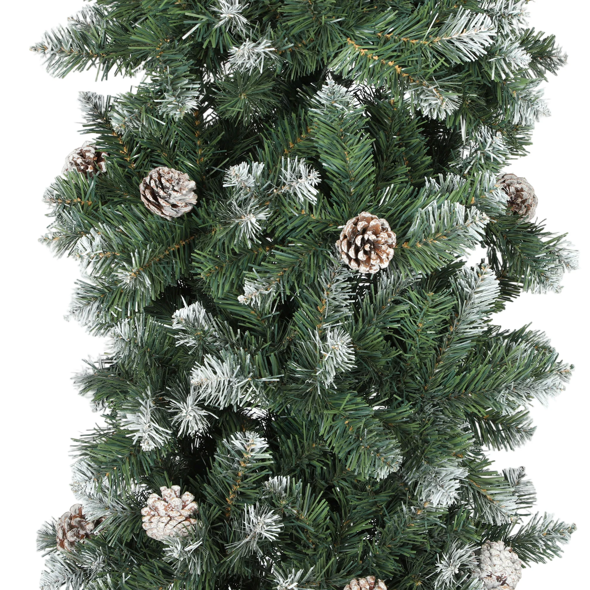 8ft Pinecone Christmas Tree Arch Artificial - White Frosted Green  2100 Tips - Image 9