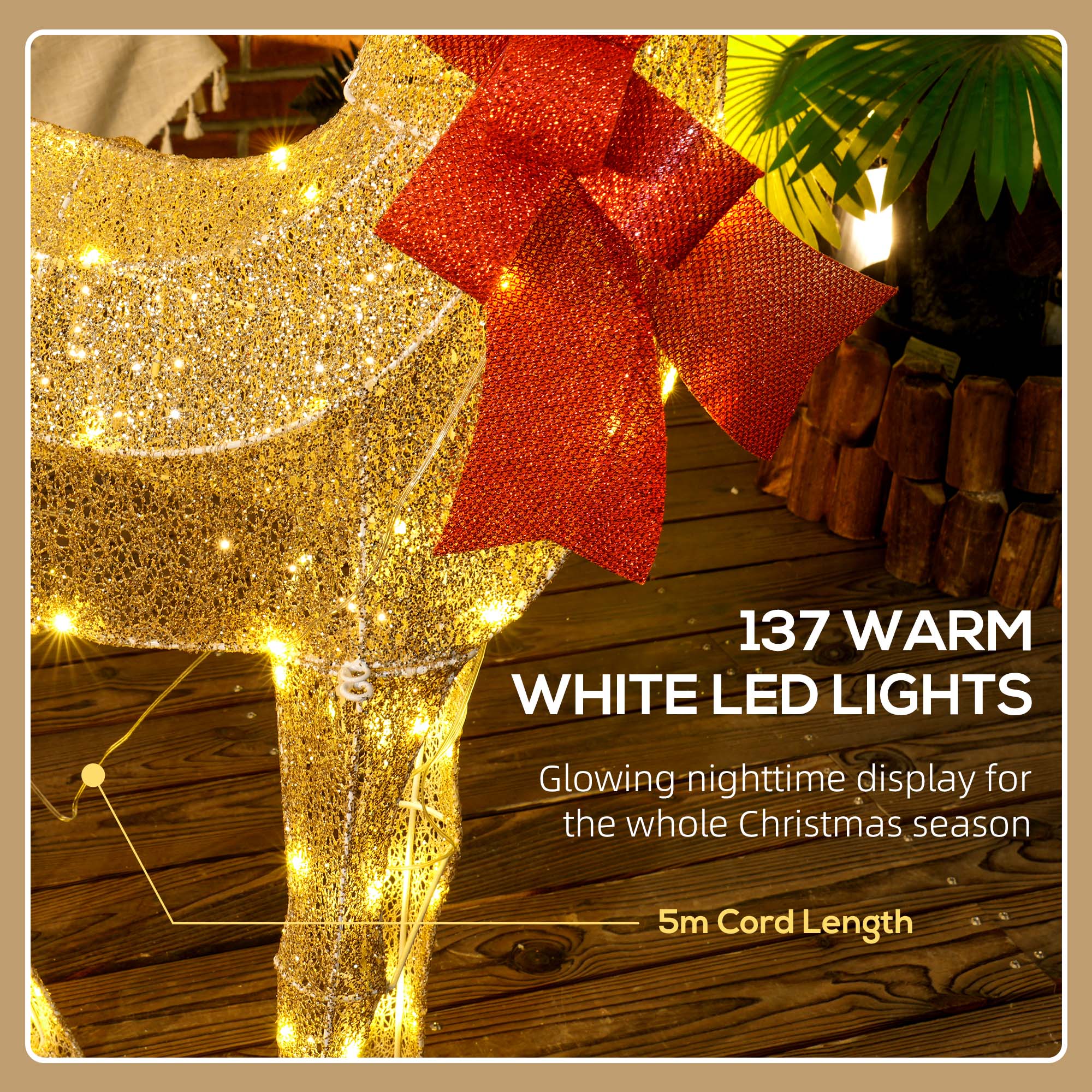 Christmas Feature Light Warm White Outdoor 137 LED - 1.35m - Image 5
