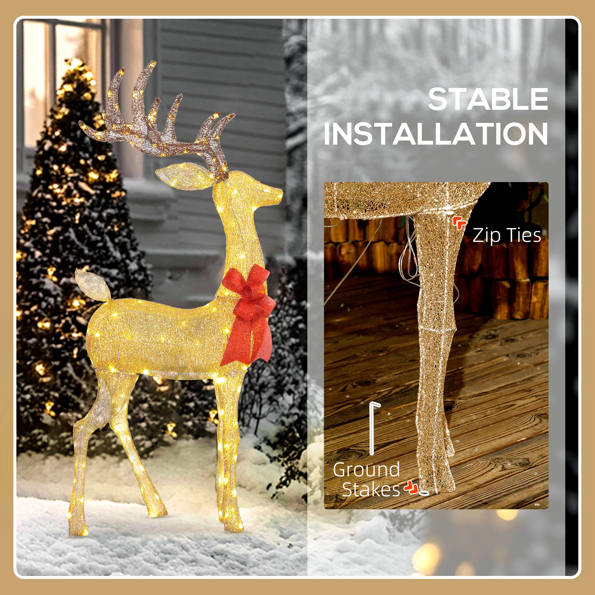 Christmas Feature Light Warm White Outdoor 137 LED - 1.35m - Image 7