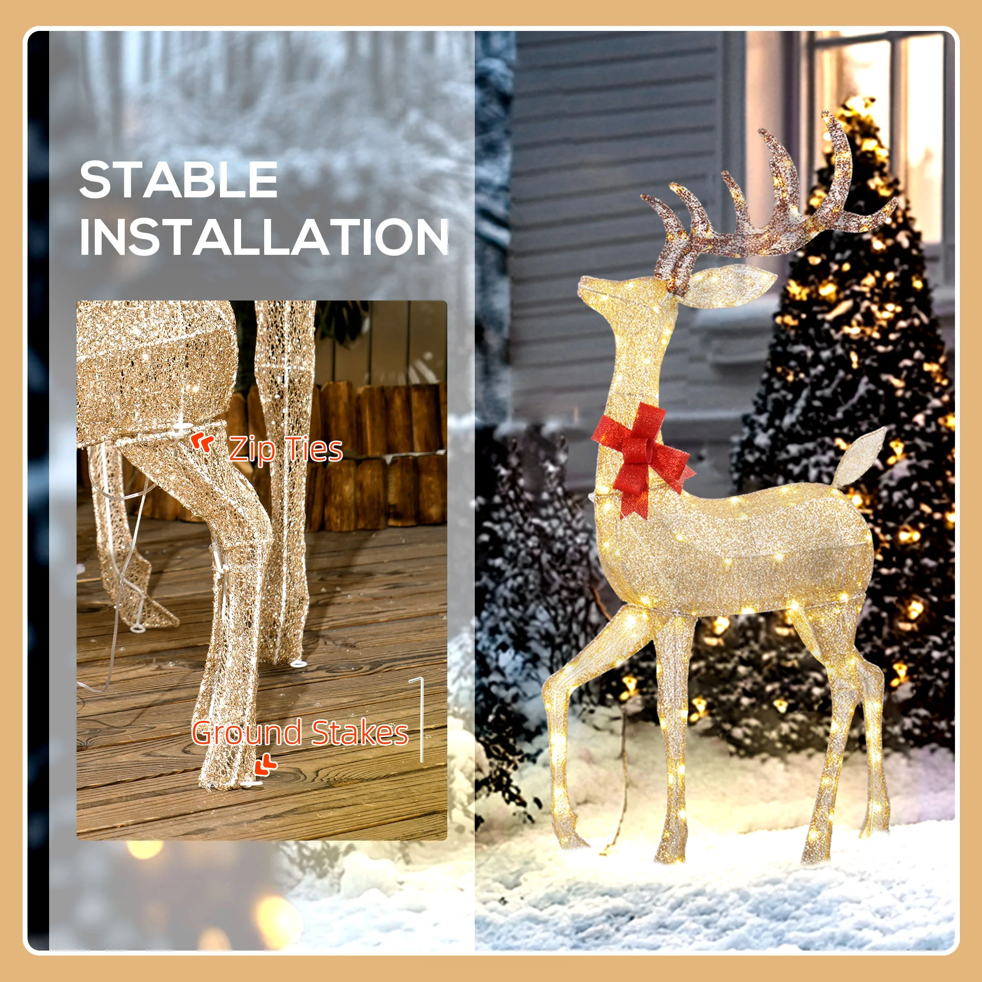 3 Piece Christmas Feature Light Multifunction Warm White Outdoor LED - Image 7
