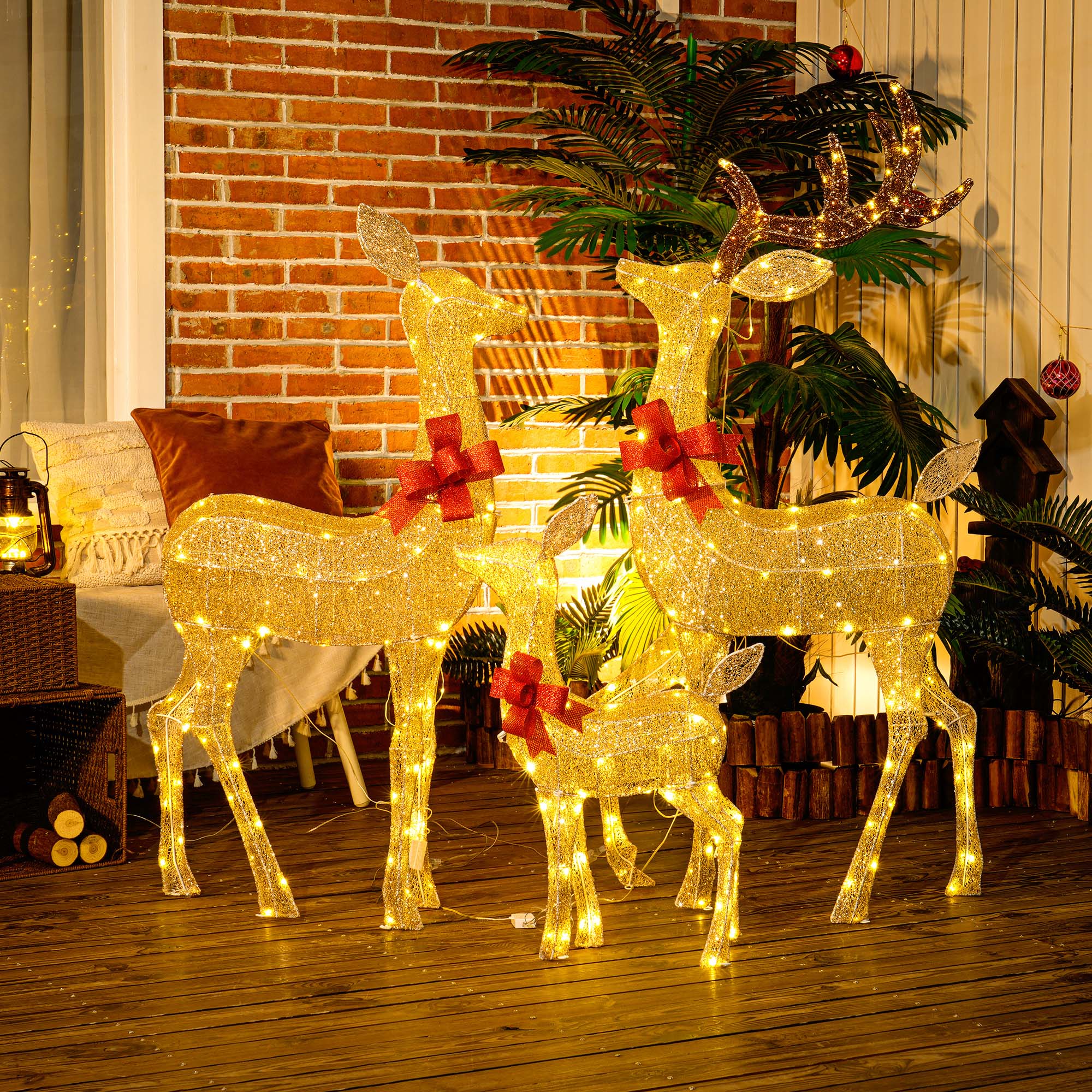 3 Piece Christmas Feature Light Multifunction Warm White Outdoor LED - Image 9