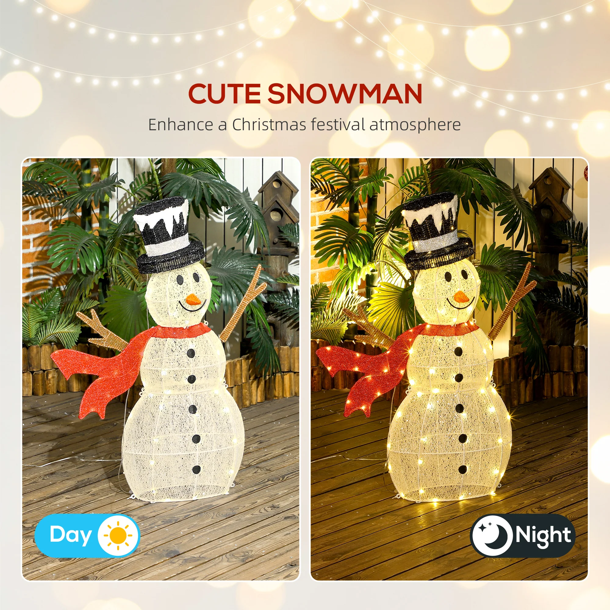 Christmas Feature Light Warm White Outdoor 78 LED - 90cm - Image 4