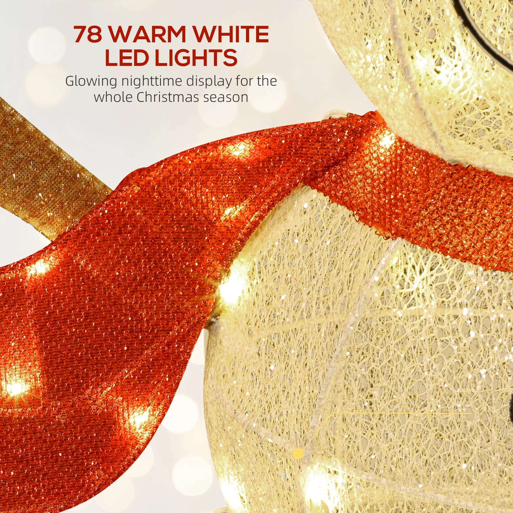 Christmas Feature Light Warm White Outdoor 78 LED - 90cm - Image 5