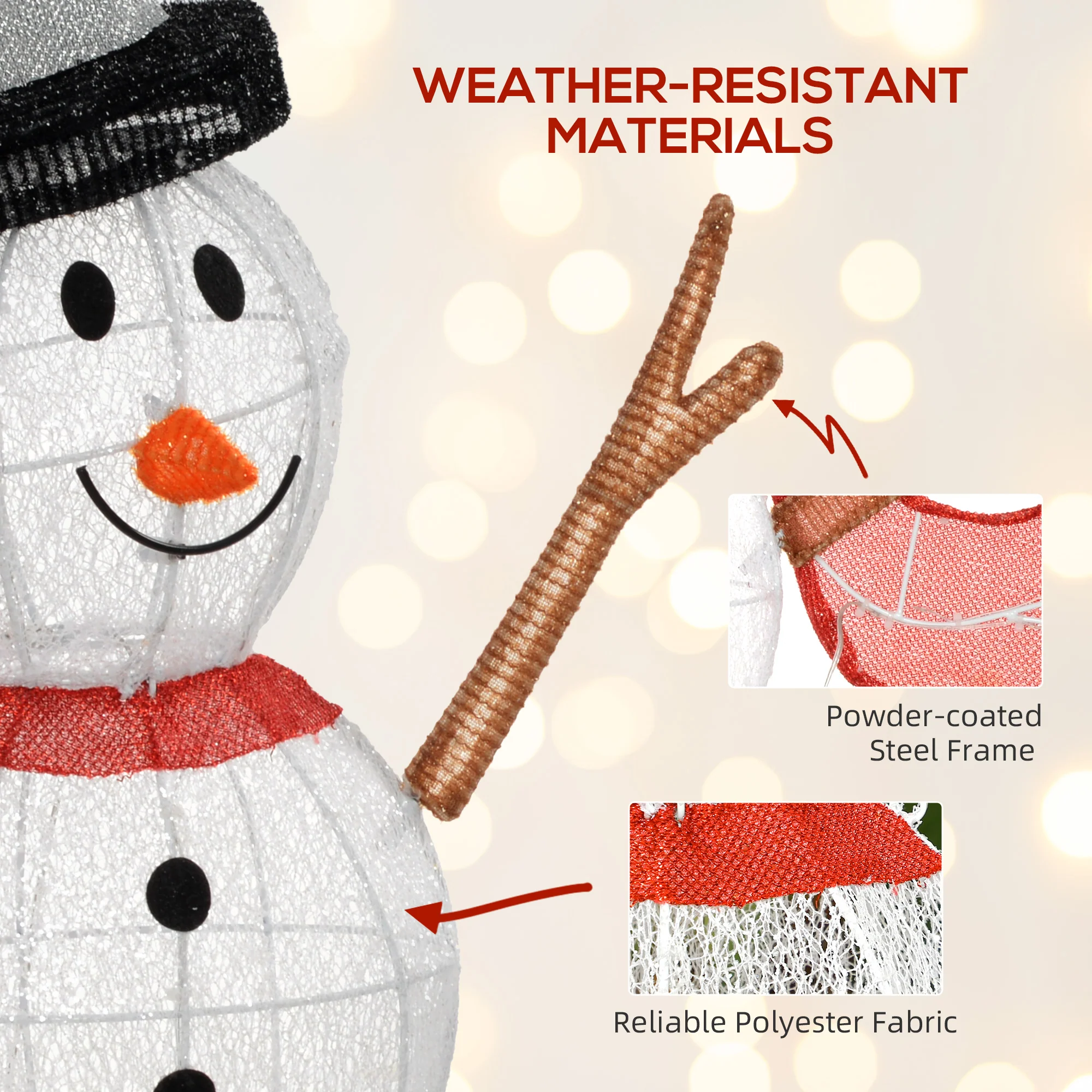 Christmas Feature Light Warm White Outdoor 78 LED - 90cm - Image 6