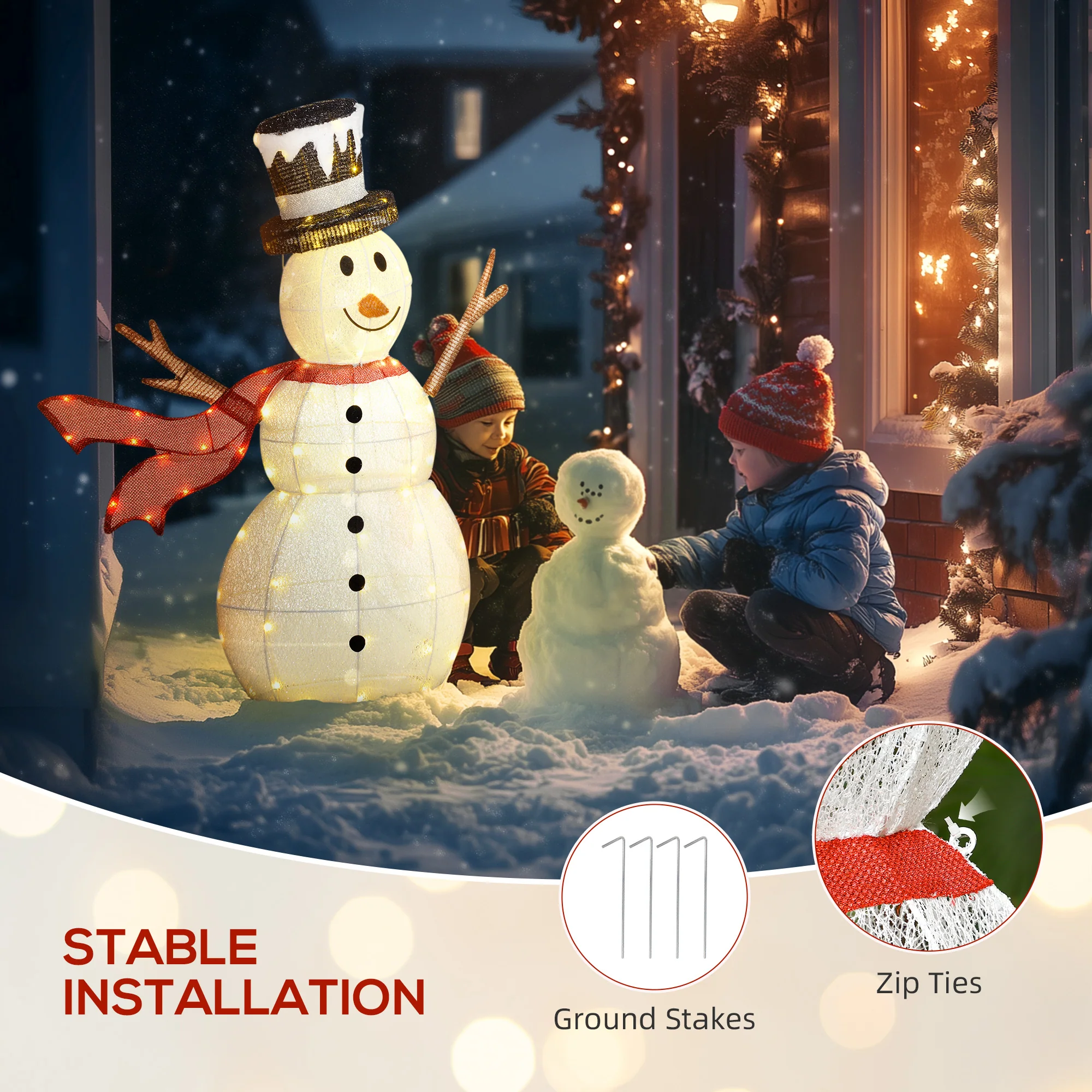 Christmas Feature Light Warm White Outdoor 78 LED - 90cm - Image 7