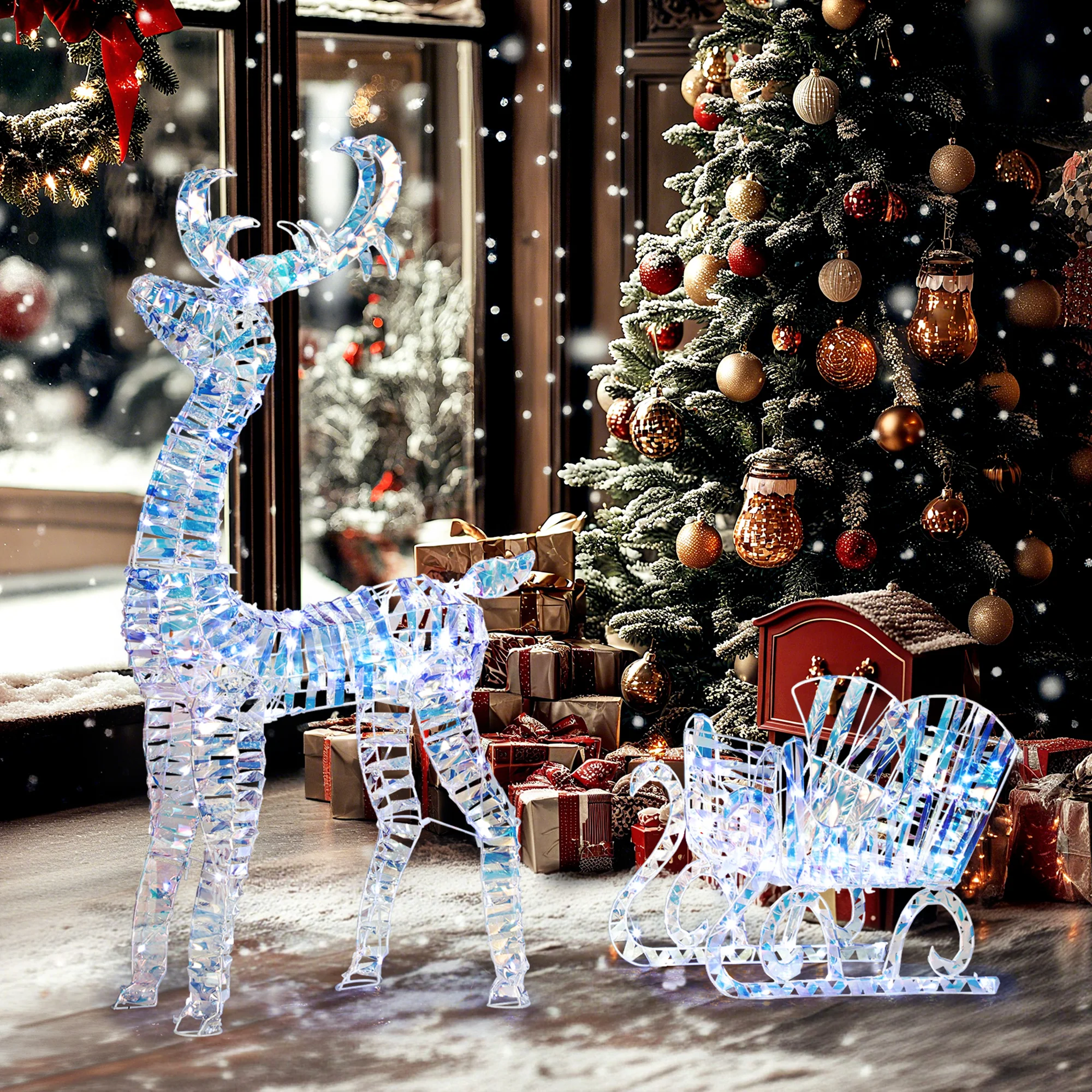 2 Piece Christmas Feature Light Warm White Indoor 170 LED - Image 2
