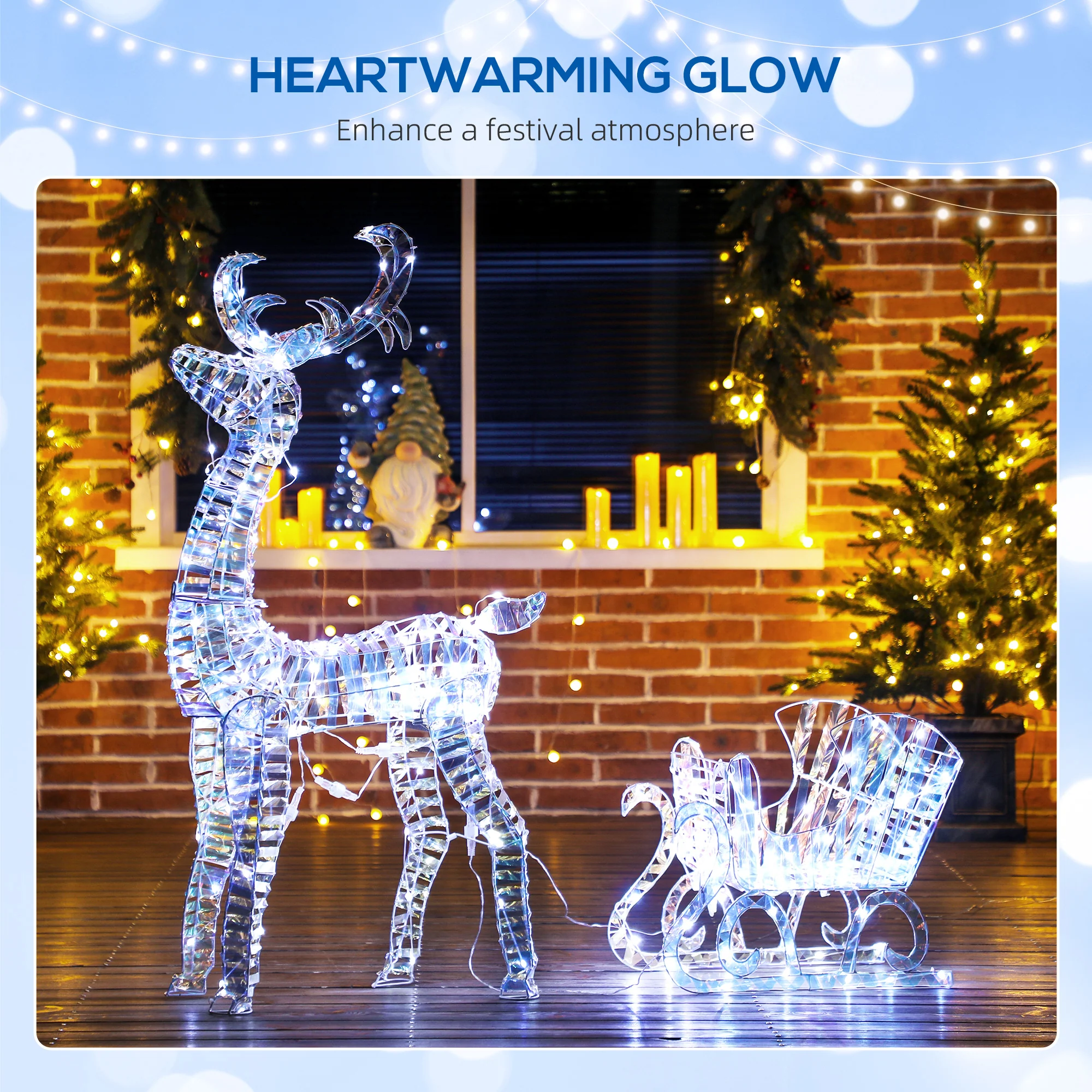 2 Piece Christmas Feature Light Warm White Indoor 170 LED - Image 4