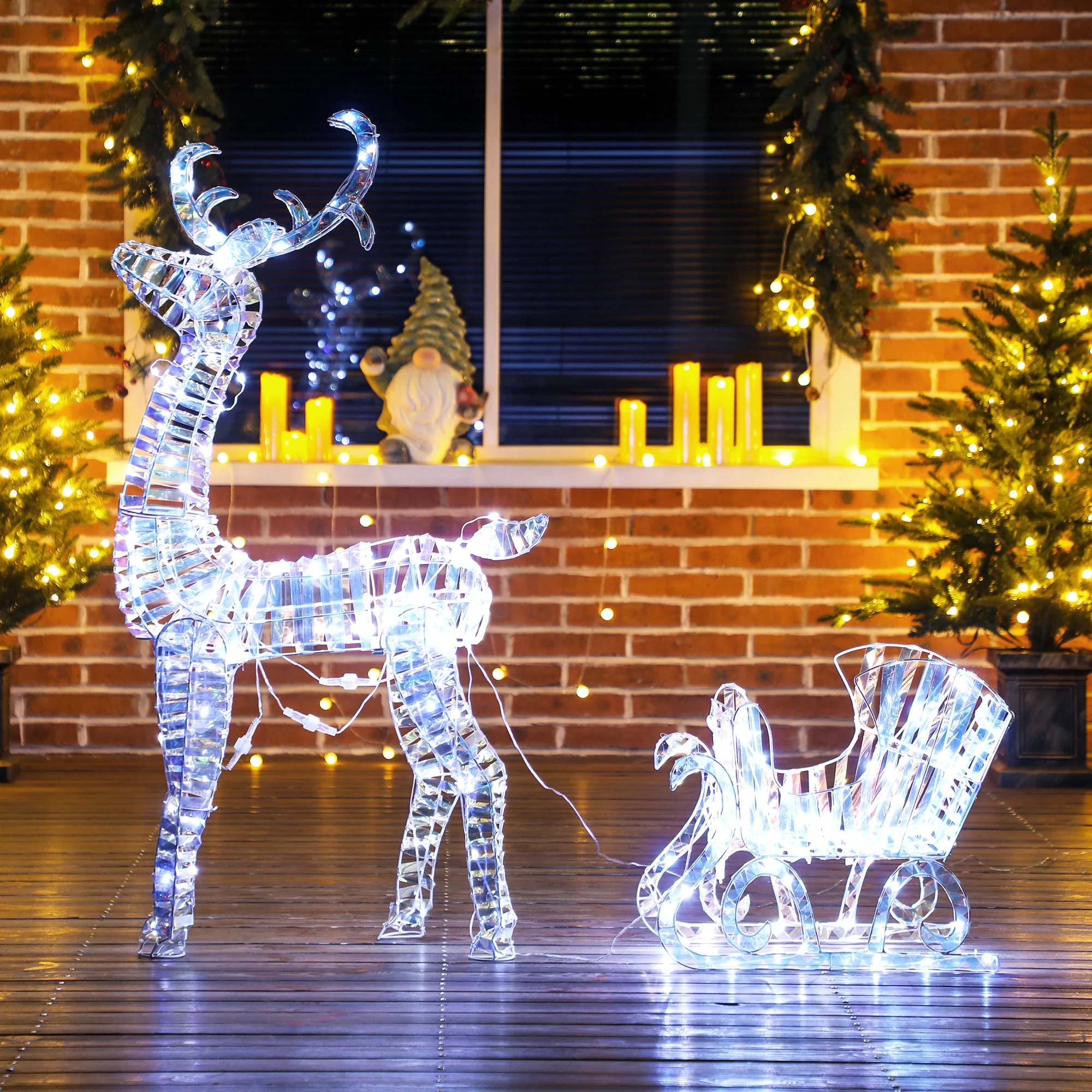 2 Piece Christmas Feature Light Warm White Indoor 170 LED - Image 8