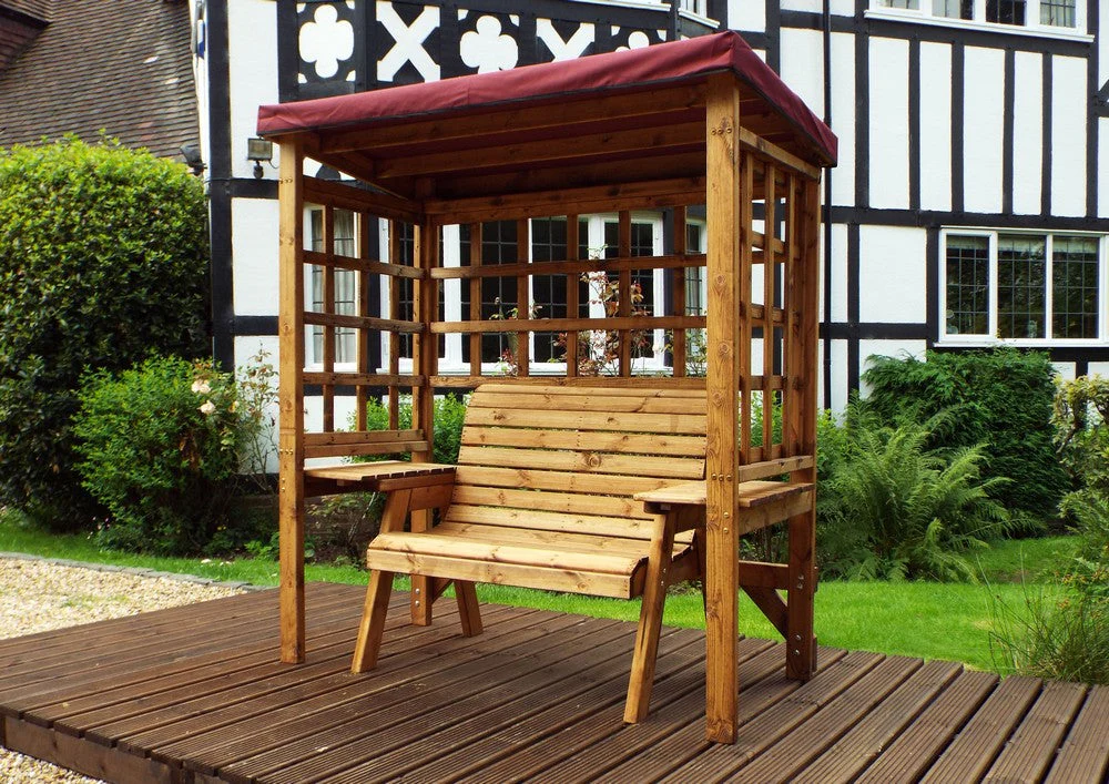 Wentworth Garden Arbour by Charles Taylor - 2 Seats Burgundy Cushions - Image 2