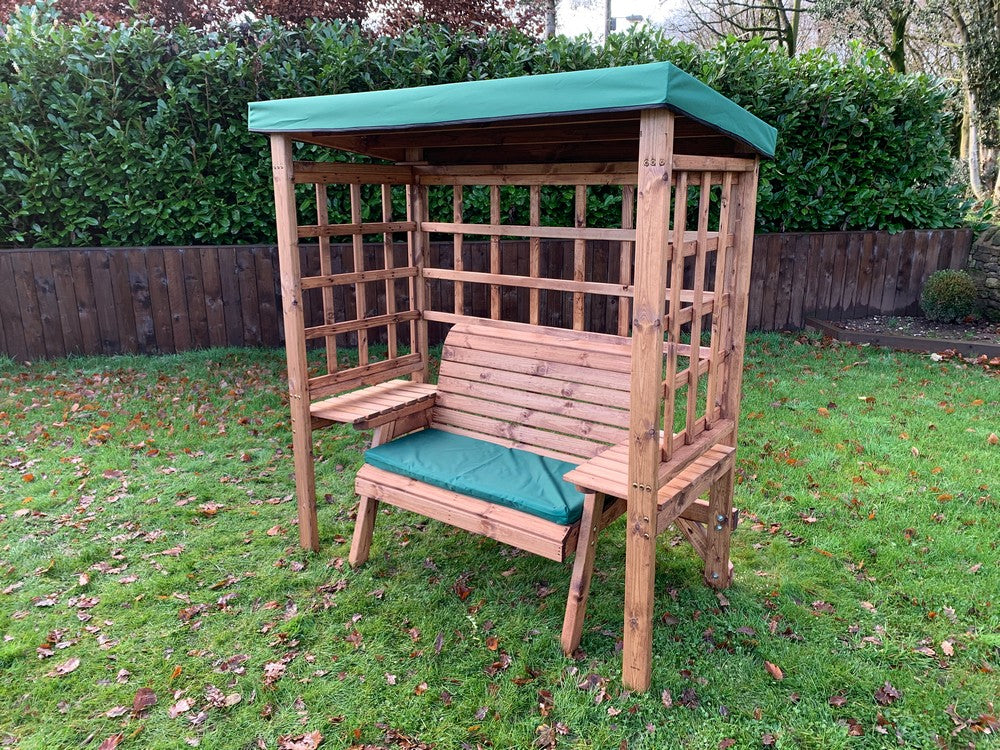 Wentworth Garden Arbour by Charles Taylor - 2 Seats Green Cushions - Image 12