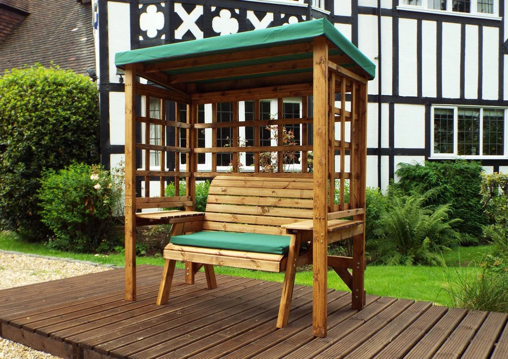 Wentworth Garden Arbour by Charles Taylor - 2 Seats Green Cushions - Image 4