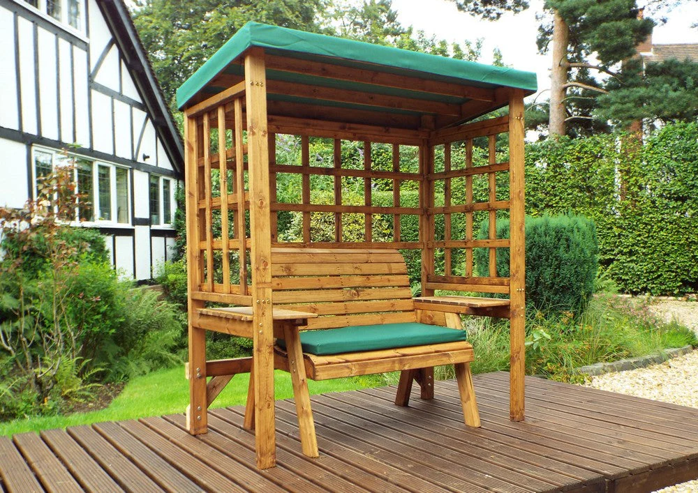 Wentworth Garden Arbour by Charles Taylor - 2 Seats Green Cushions - Image 6
