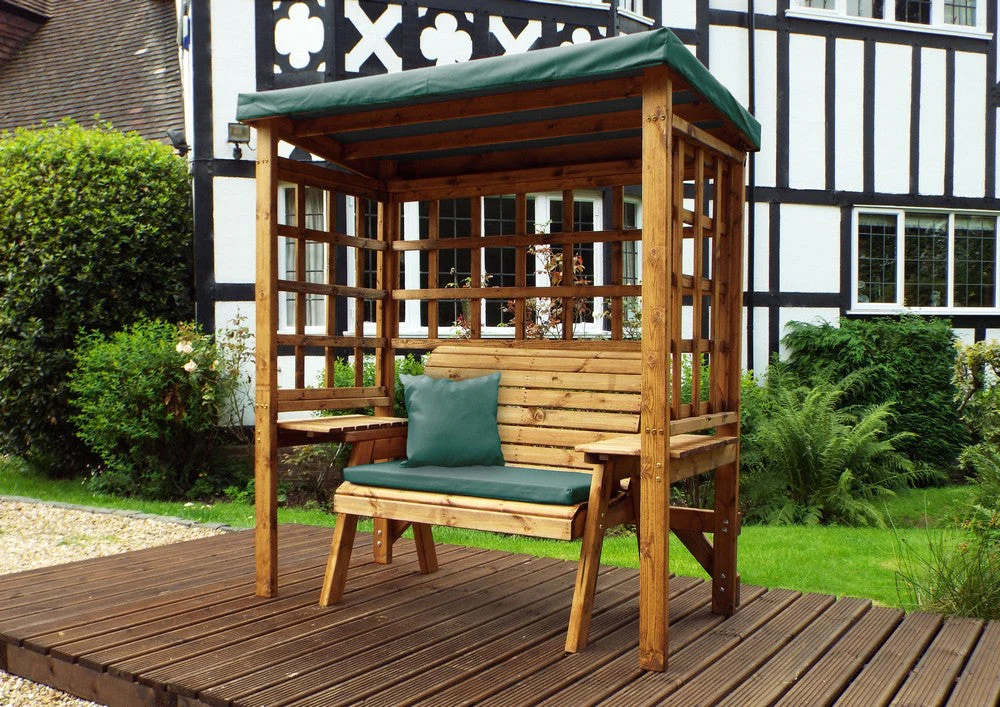 Wentworth Garden Arbour by Charles Taylor - 2 Seats Green Cushions - Image 8