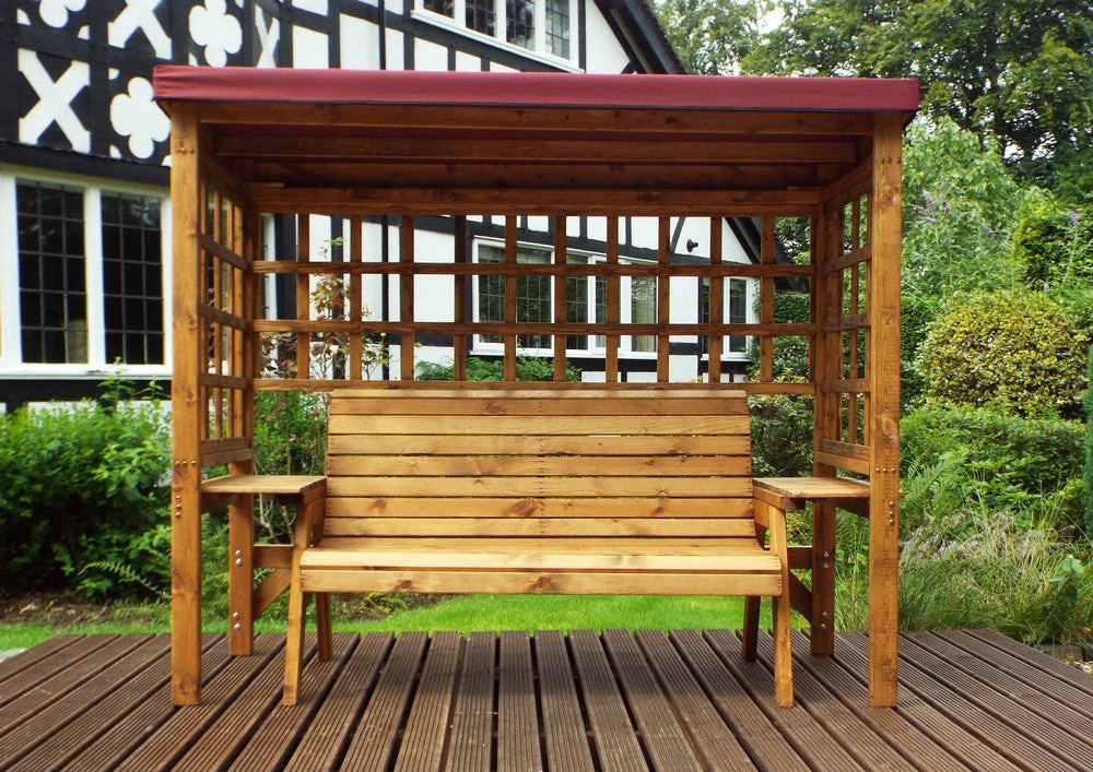 Wentworth Garden Arbour by Charles Taylor - 3 Seats Burgundy Cushions - Image 3