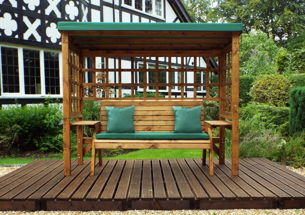 Wentworth Garden Arbour by Charles Taylor - 3 Seats Green Cushions - Image 10
