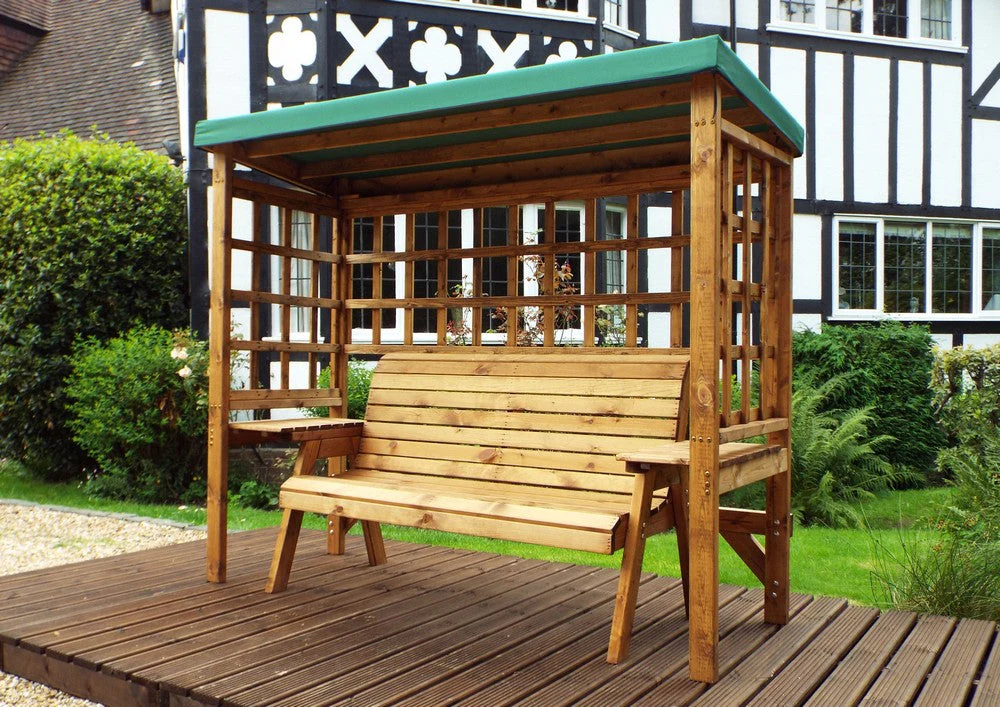 Wentworth Garden Arbour by Charles Taylor - 3 Seats Green Cushions - Image 3