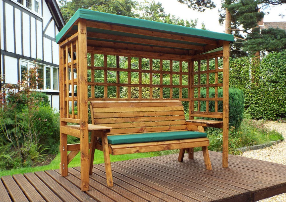 Wentworth Garden Arbour by Charles Taylor - 3 Seats Green Cushions - Image 4