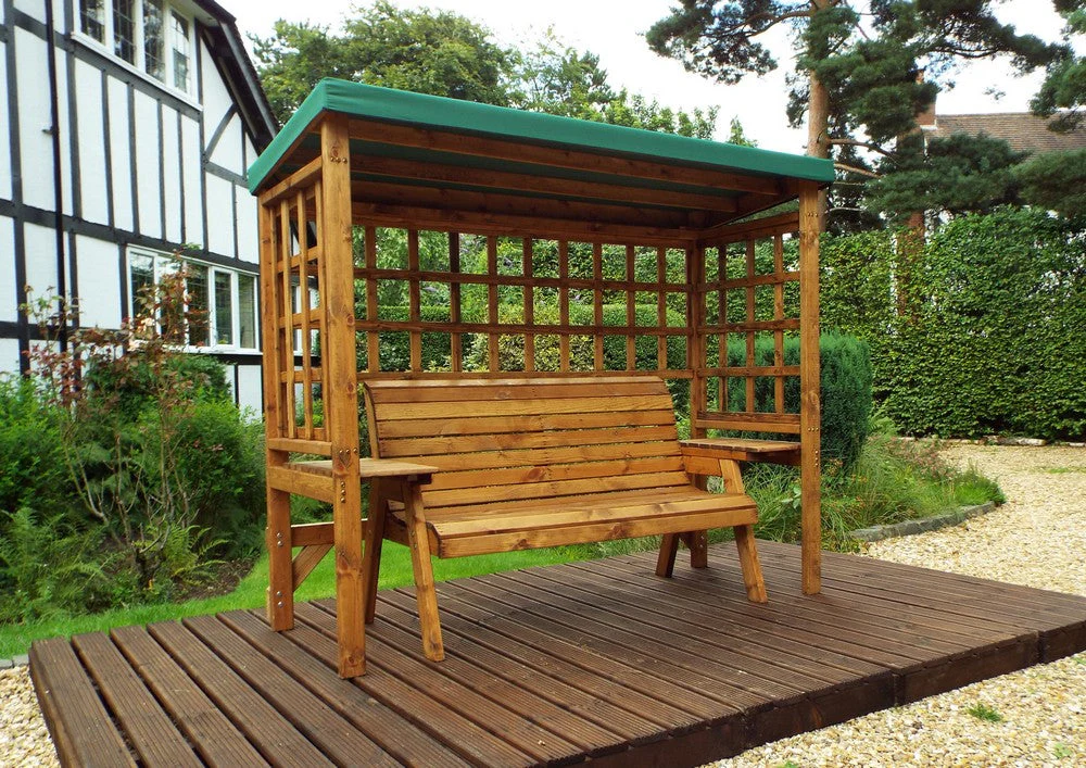 Wentworth Garden Arbour by Charles Taylor - 3 Seats Green Cushions - Image 5
