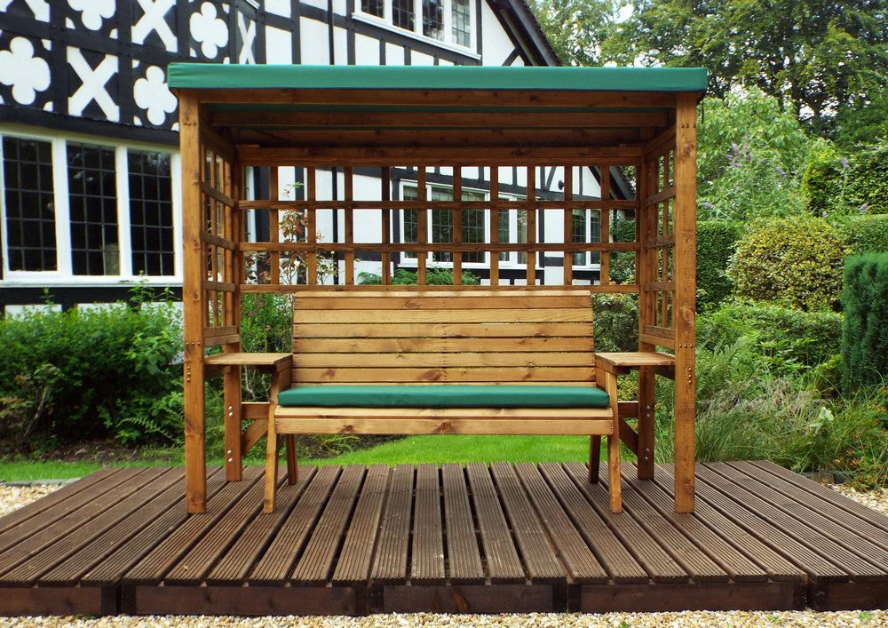 Wentworth Garden Arbour by Charles Taylor - 3 Seats Green Cushions - Image 7