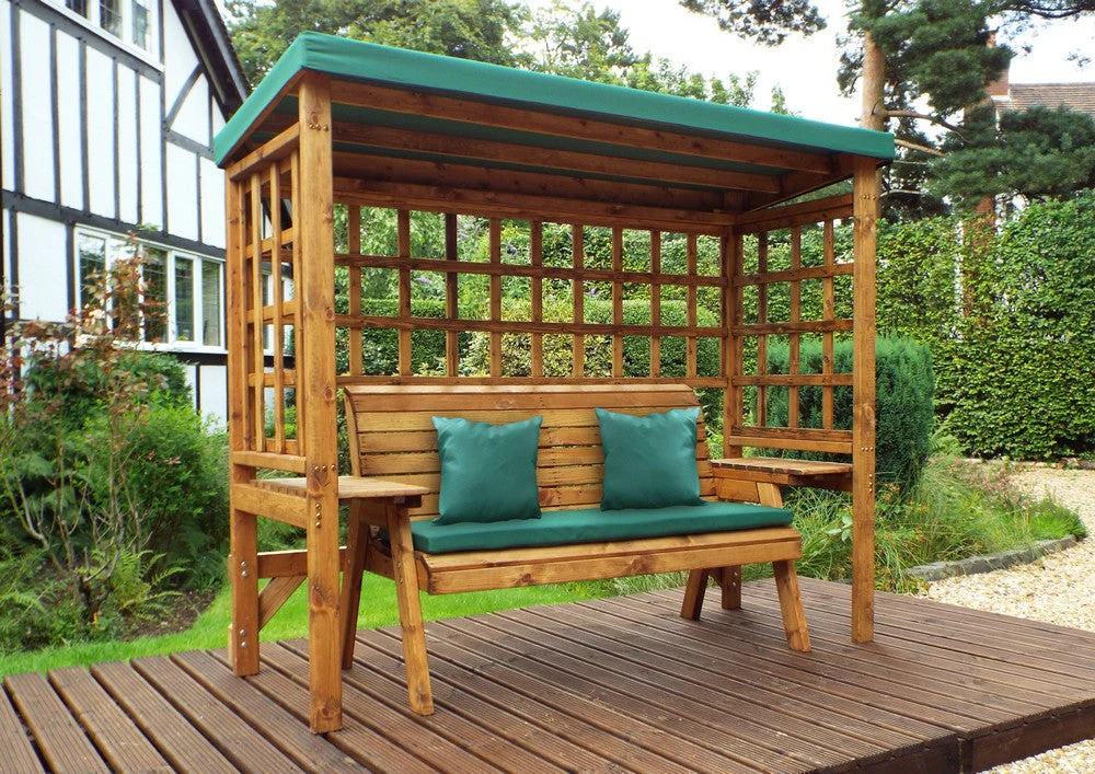 Wentworth Garden Arbour by Charles Taylor - 3 Seats Green Cushions - Image 8