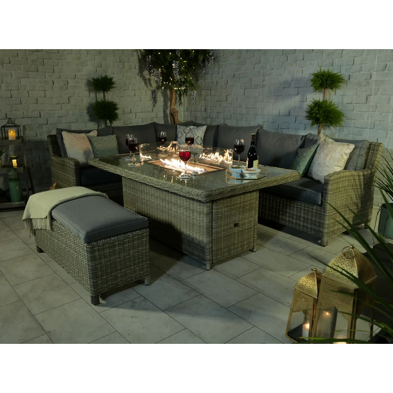 Wentworth Rattan Garden Corner Sofa by Royalcraft - 8 Seats Grey Cushions - Image 10