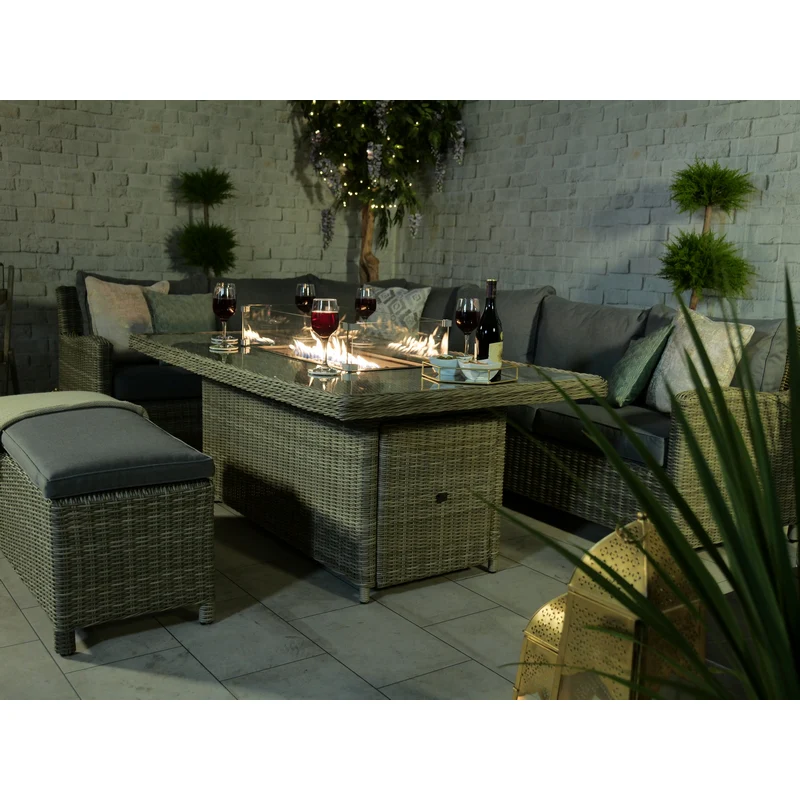 Wentworth Rattan Garden Corner Sofa by Royalcraft - 8 Seats Grey Cushions - Image 11