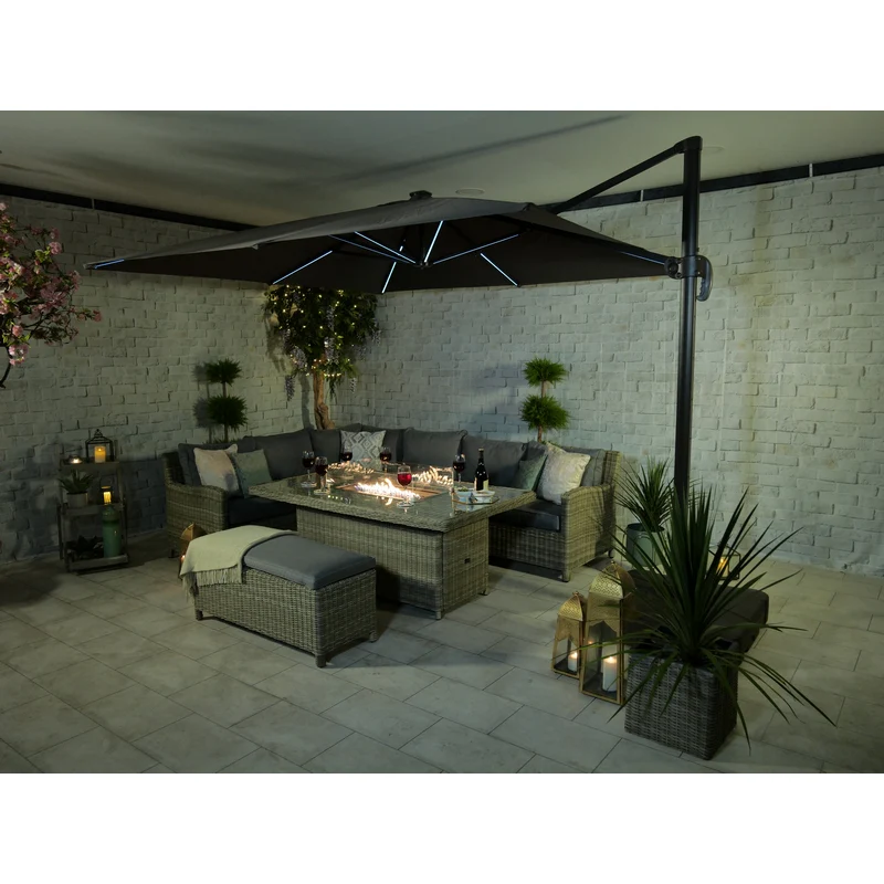 Wentworth Rattan Garden Corner Sofa by Royalcraft - 8 Seats Grey Cushions - Image 8