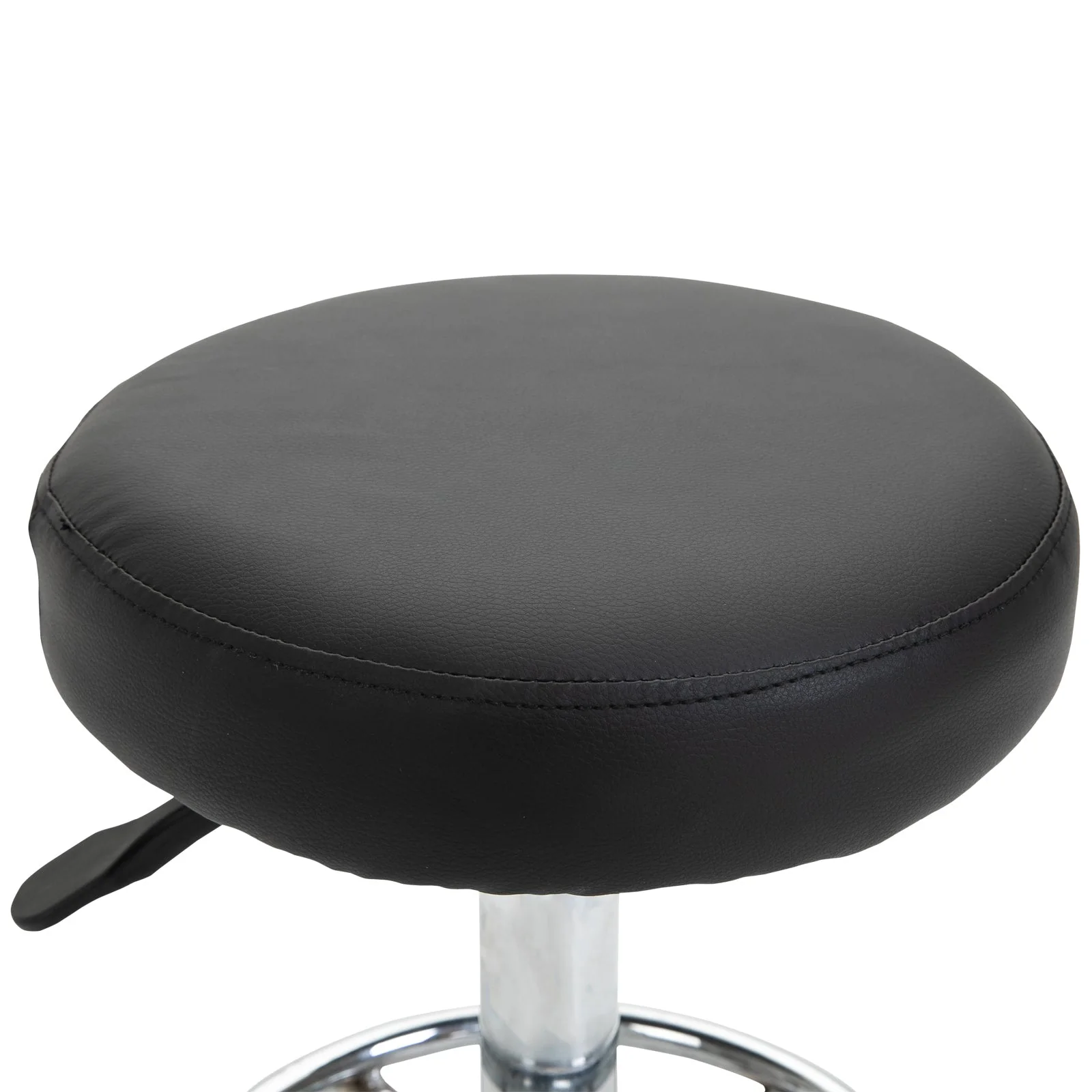 Wheeled Salan Stool Adjustable Height Steel Framed Black by Vinsetto - Image 8