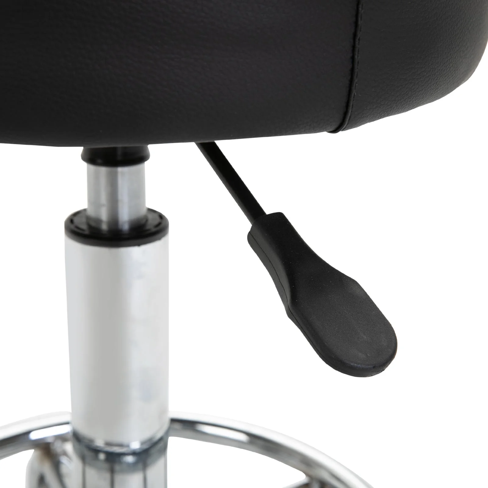 Wheeled Salan Stool Adjustable Height Steel Framed Black by Vinsetto - Image 9