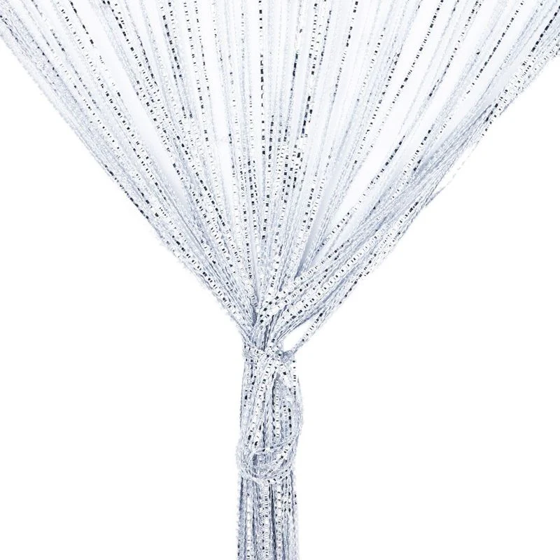 White & Silver String Door Curtain 90 x 200cm - Image 2