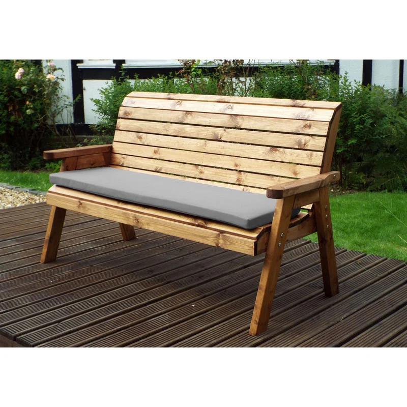 Winchester Garden Bench by Charles Taylor - 3 Seats Grey Cushions - Image 2