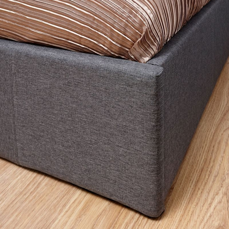 Winston King Size Ottoman Bed Fabric Grey 5 x 7ft - Image 5