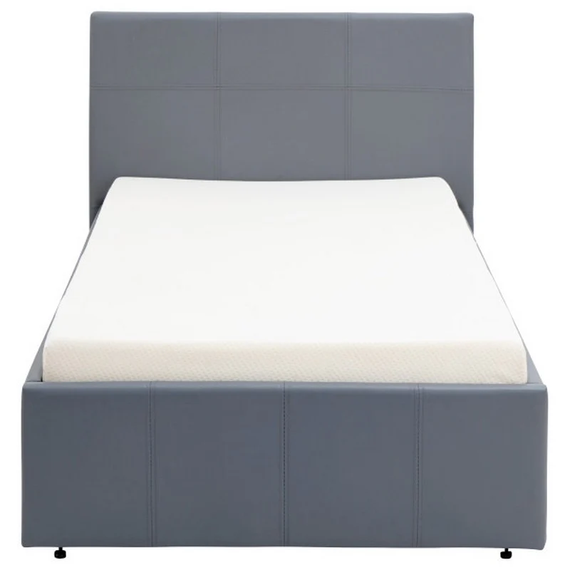 Winston Single Ottoman Bed Faux Leather Black 3 x 7ft - Image 9
