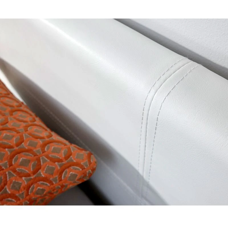 Winston Single Ottoman Bed Faux Leather White 3 x 7ft - Image 3